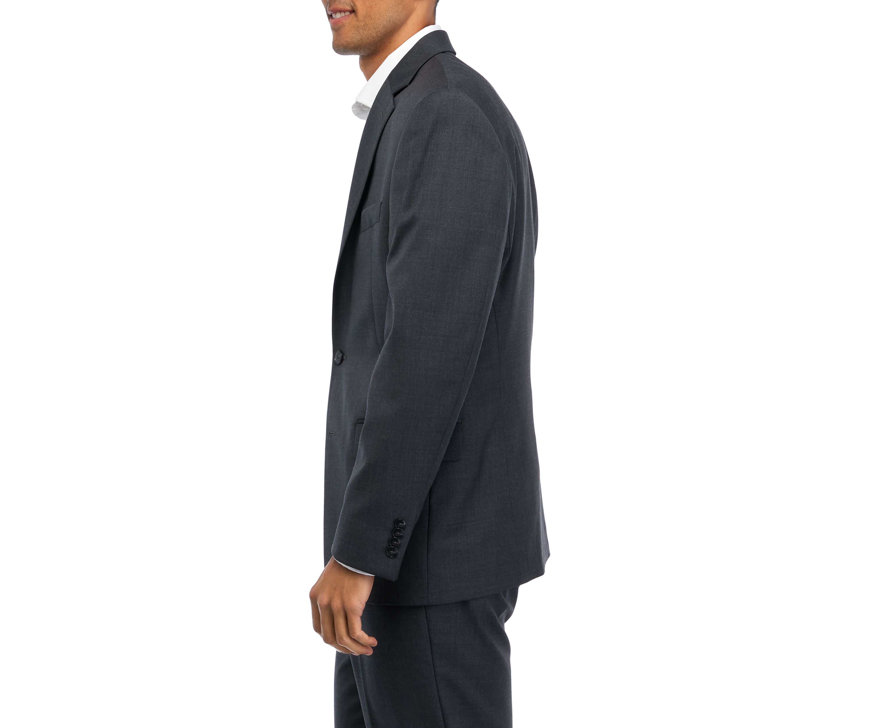 Gray Solid Suit Coat 