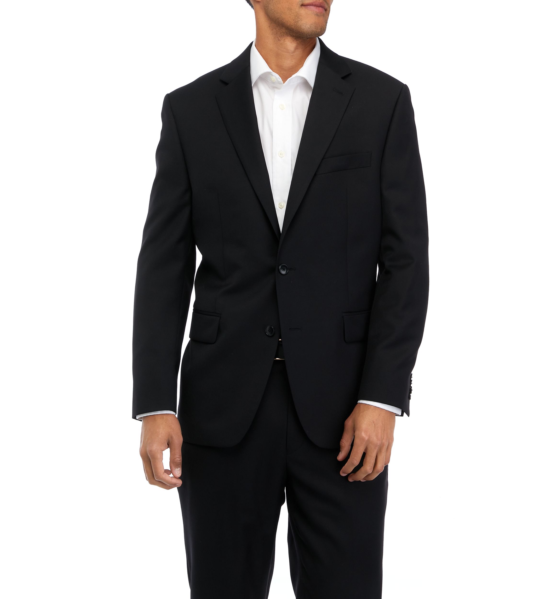 Black Solid Suit Coat