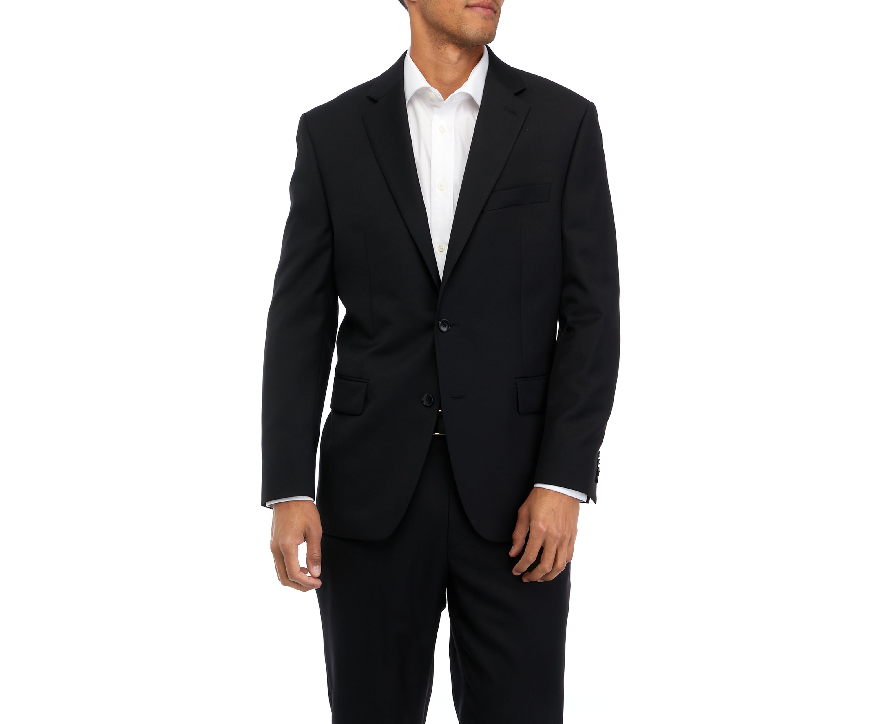 Black Solid Suit Coat