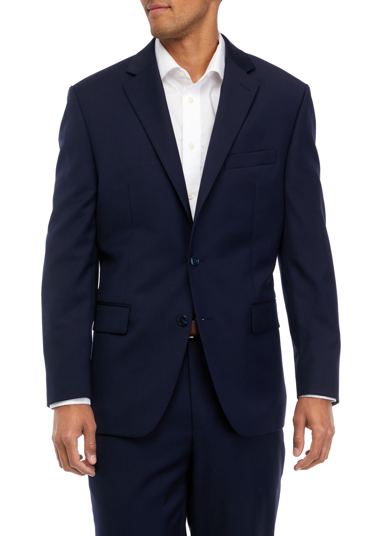 Mens Navy Solid Suit Coat 