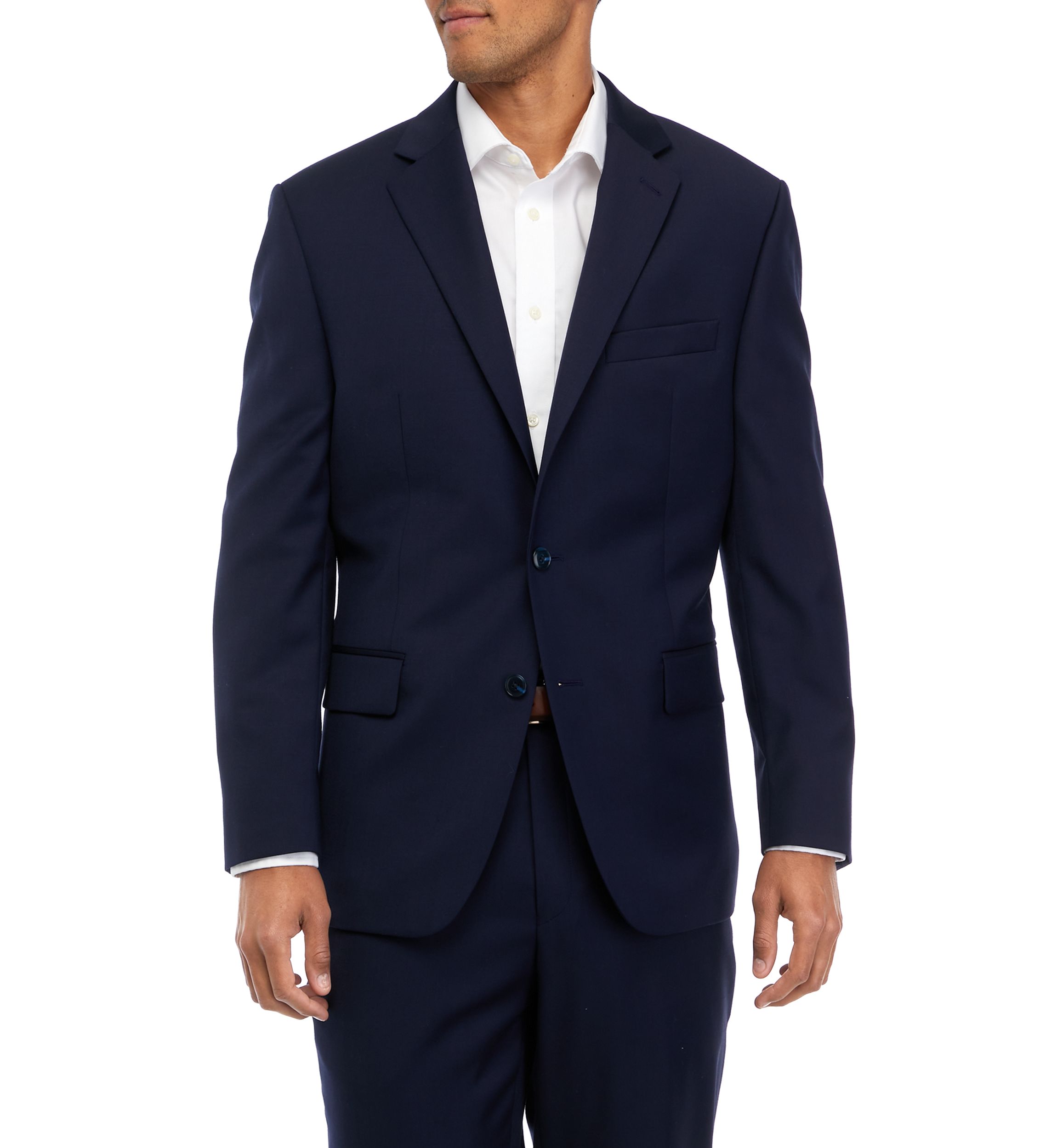 Mens Navy Solid Suit Coat 