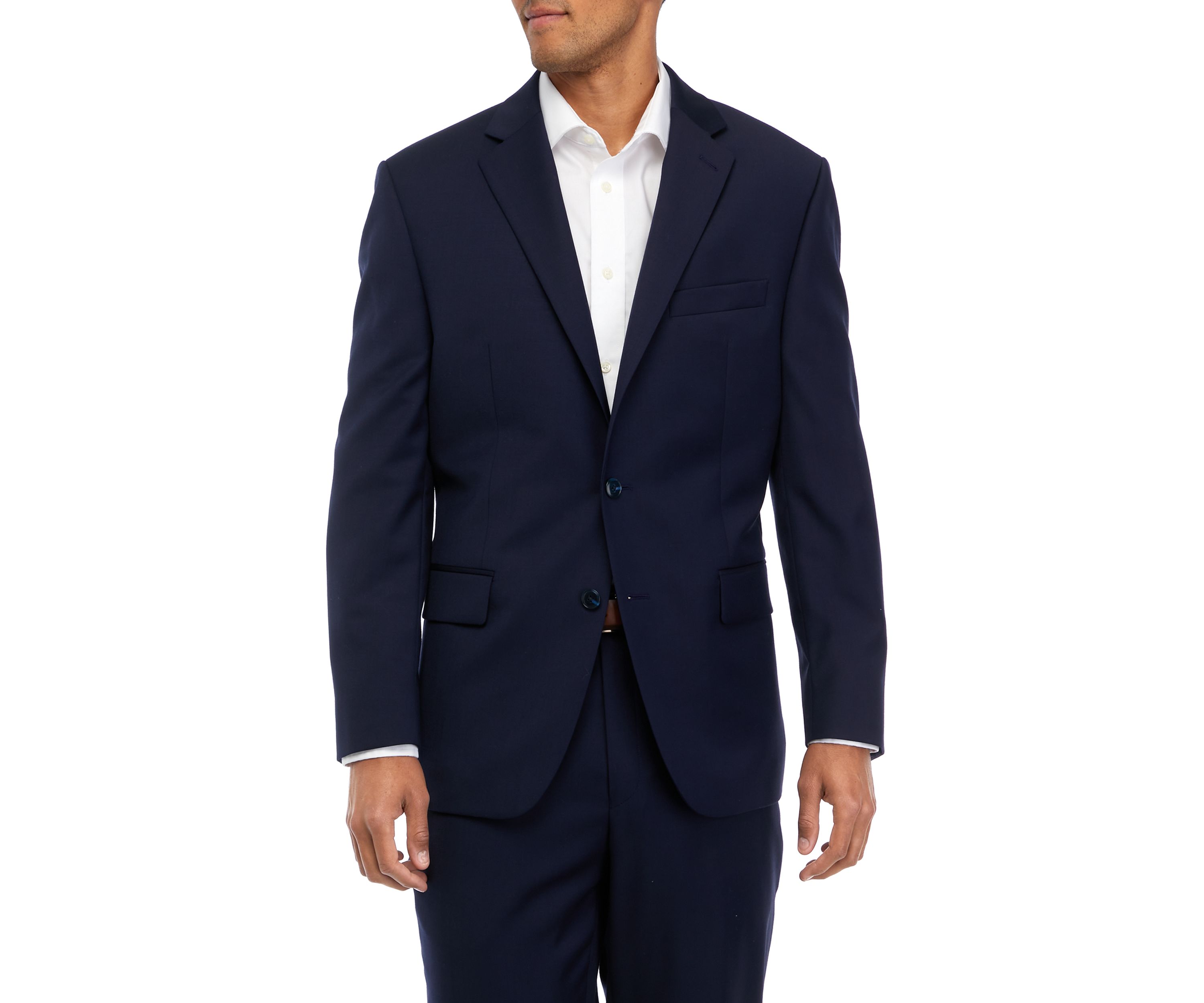 Mens Navy Solid Suit Coat 