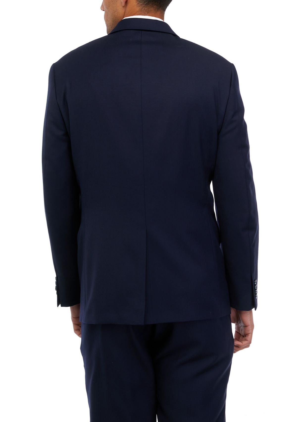 Mens Navy Solid Suit Coat 