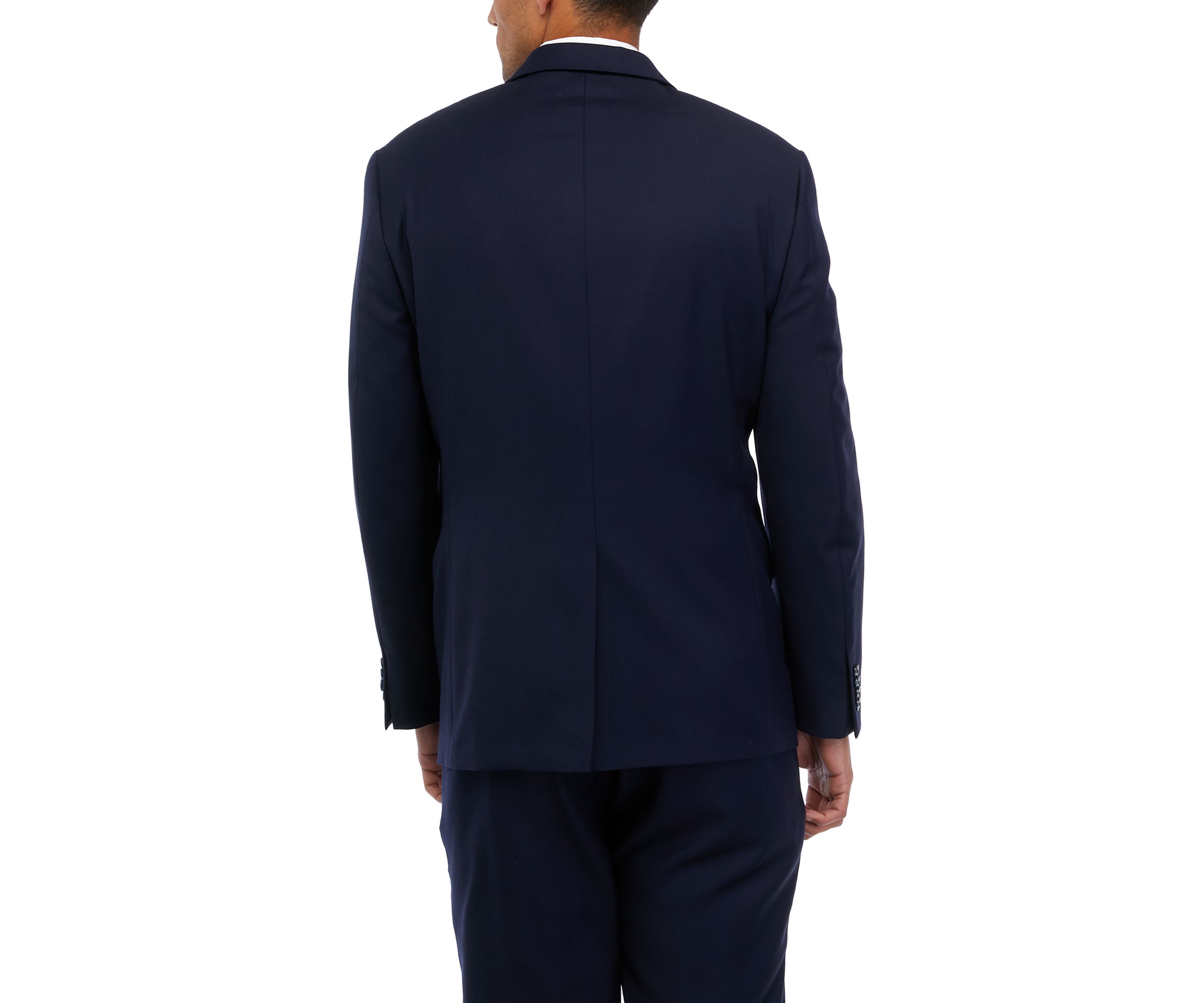 Mens Navy Solid Suit Coat 