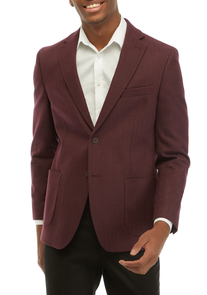 Mens Single Breasted Solid Sport Coat