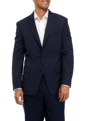 MICHAEL Michael Kors Men's Blue Plaid Sportcoat, 46 Long -  0670589638309