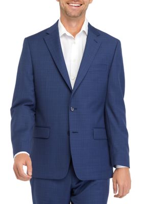 MICHAEL Michael Kors Men's Blue Windowpane Suit Separate Coat, Navy Blue, 46 Long -  0627502346582