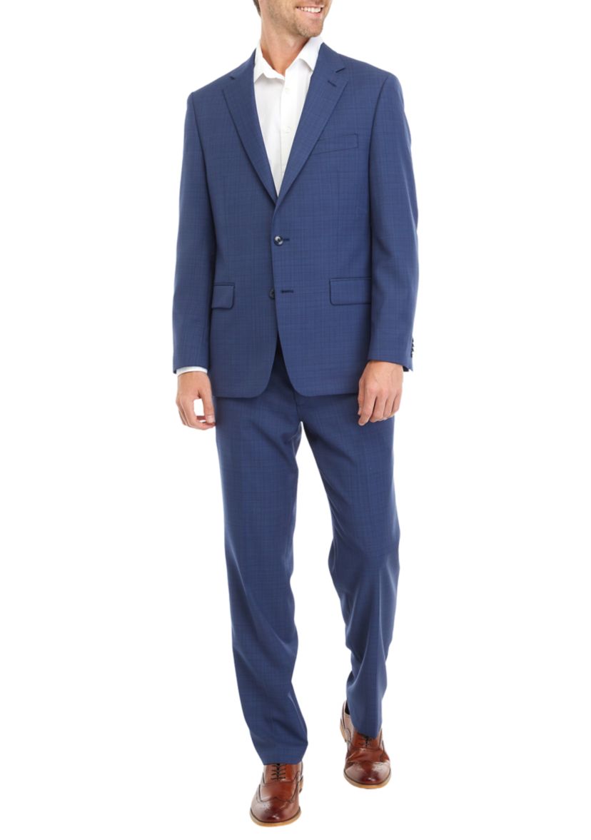 Blue Windowpane Suit Separate Coat 