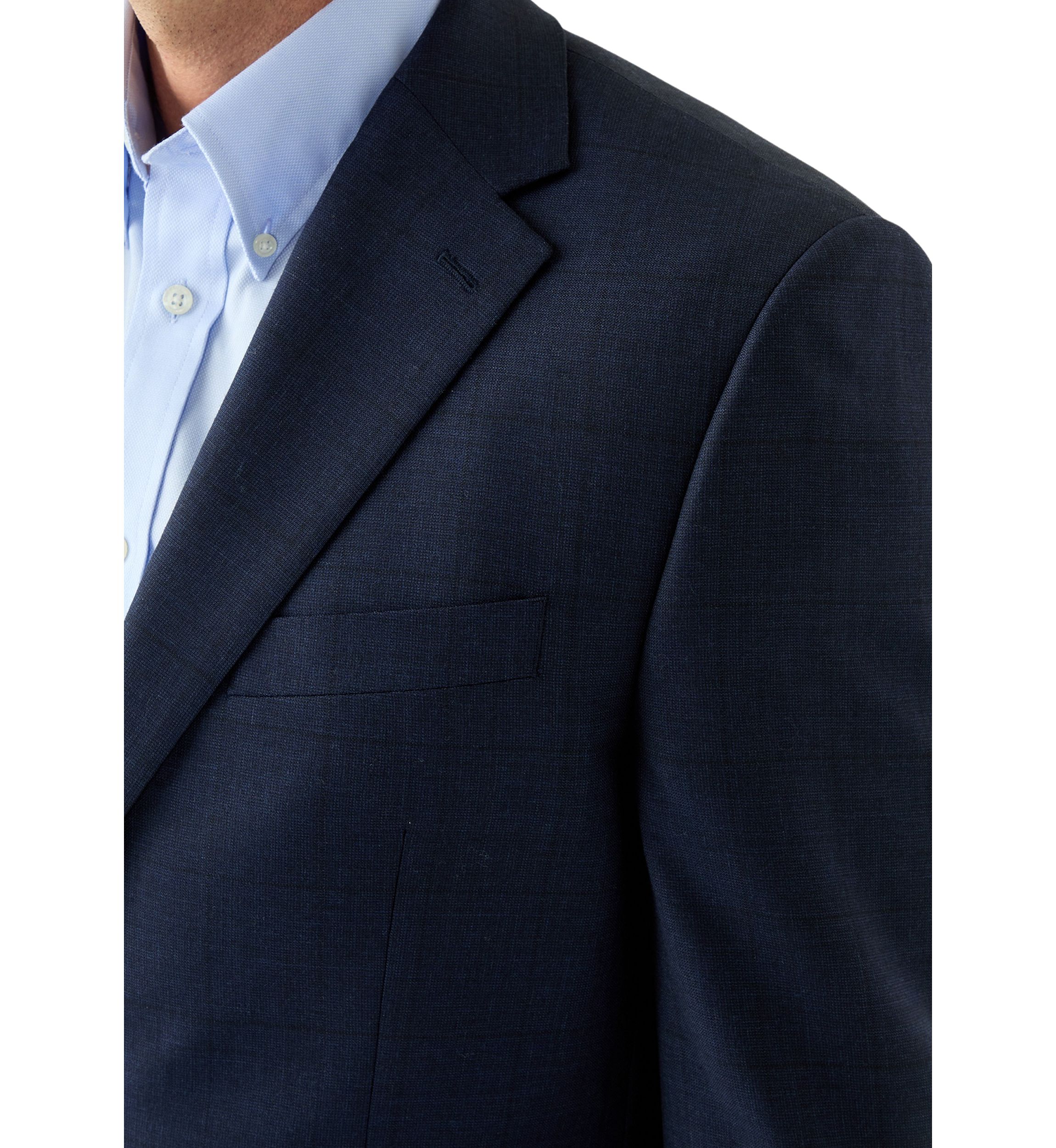 Tonal Blue Windowpane Suit Jacket