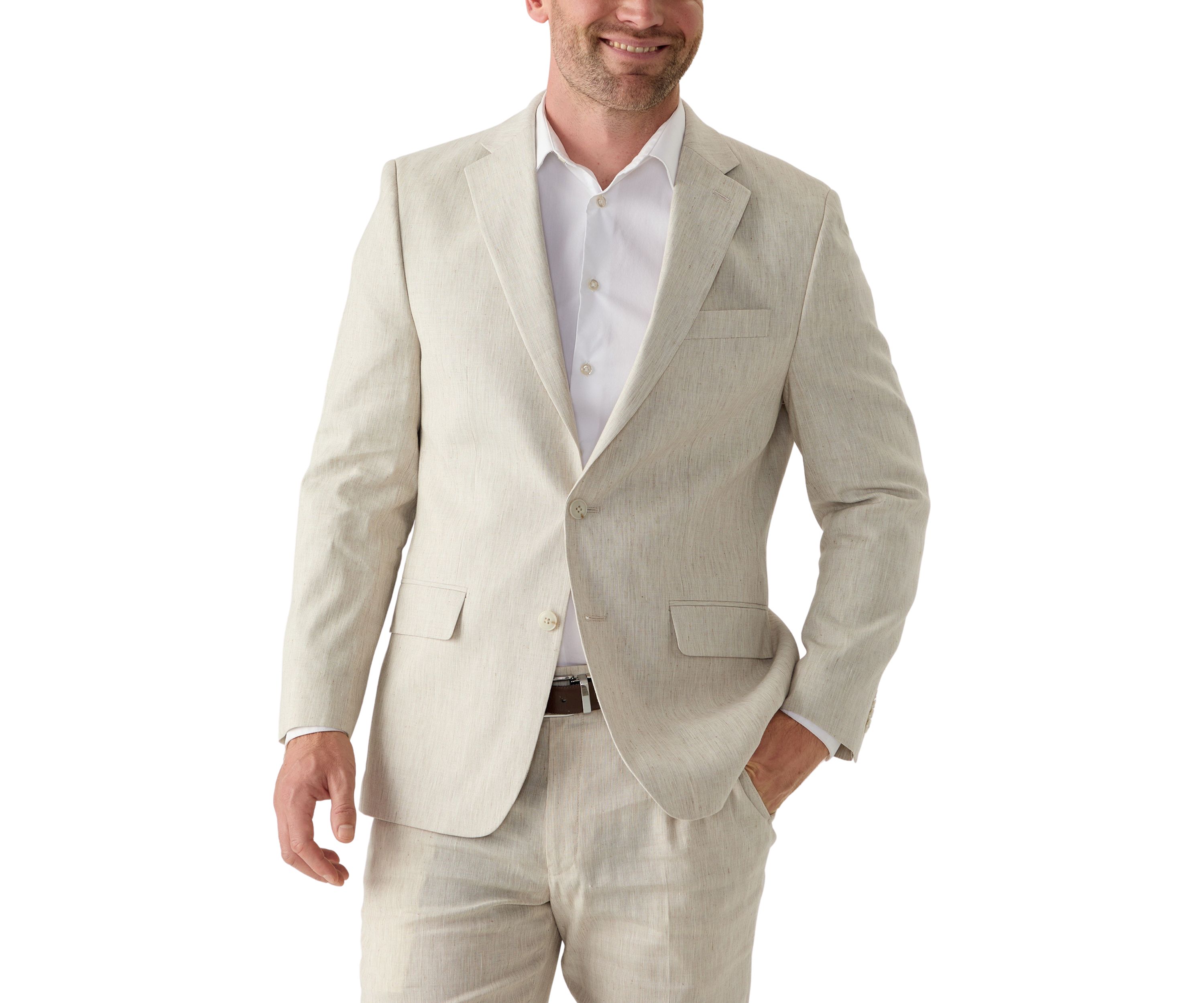 Single Breasted Two Button Flap Pockets with Notch Lapel