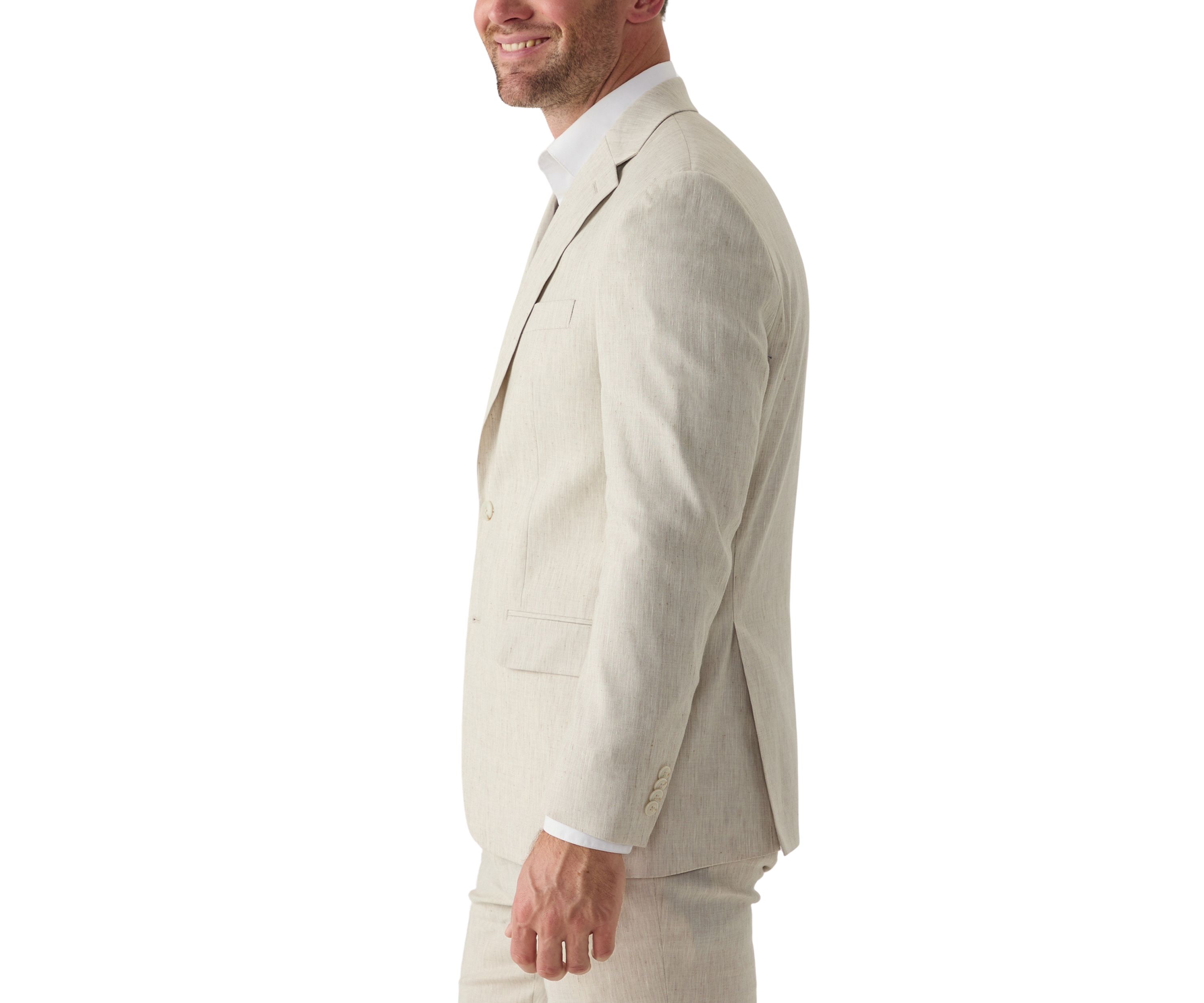 Single Breasted Two Button Flap Pockets with Notch Lapel