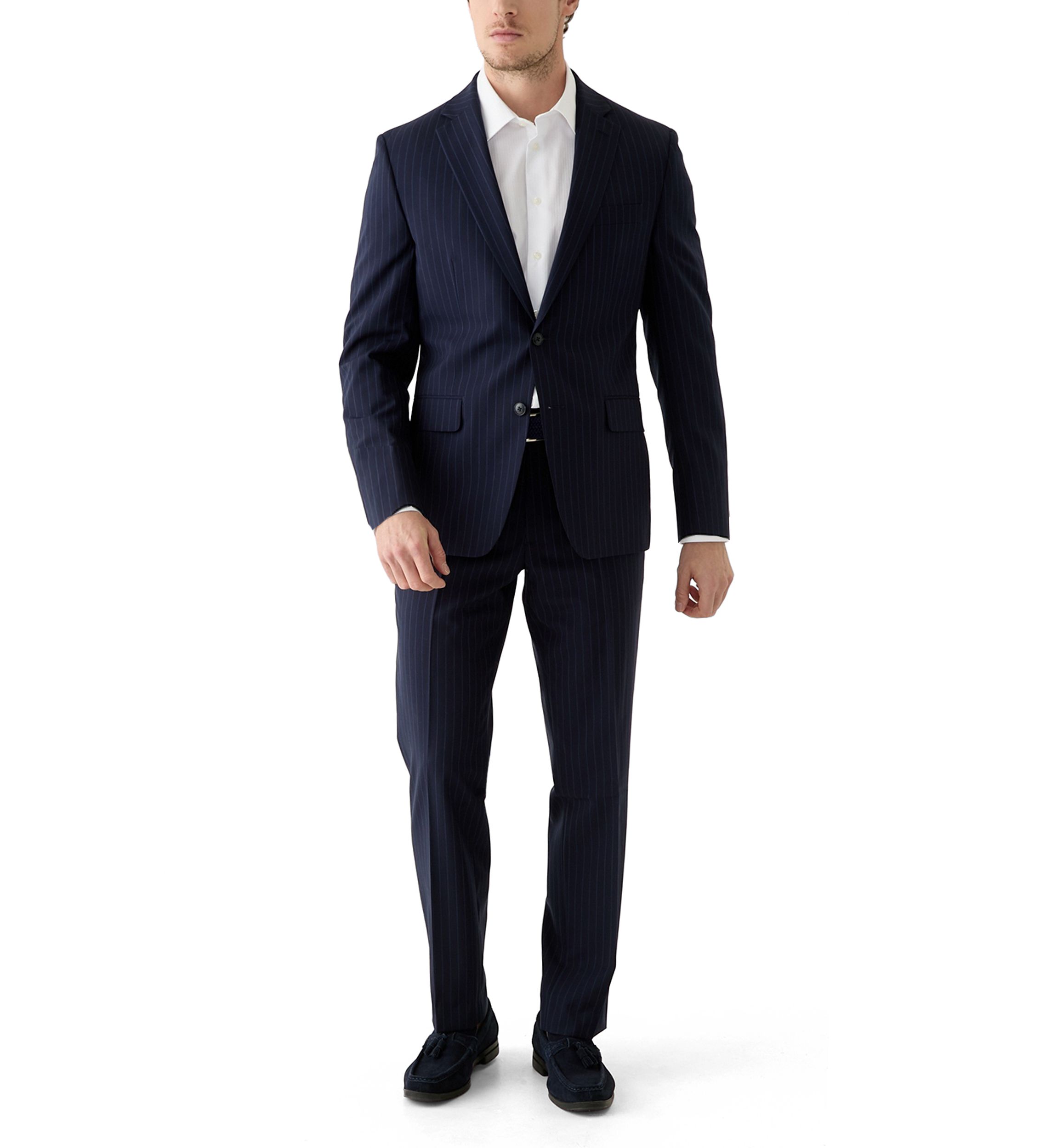 Single Breasted Two Button Front Two Flap Pockets Notch Lapel Suit