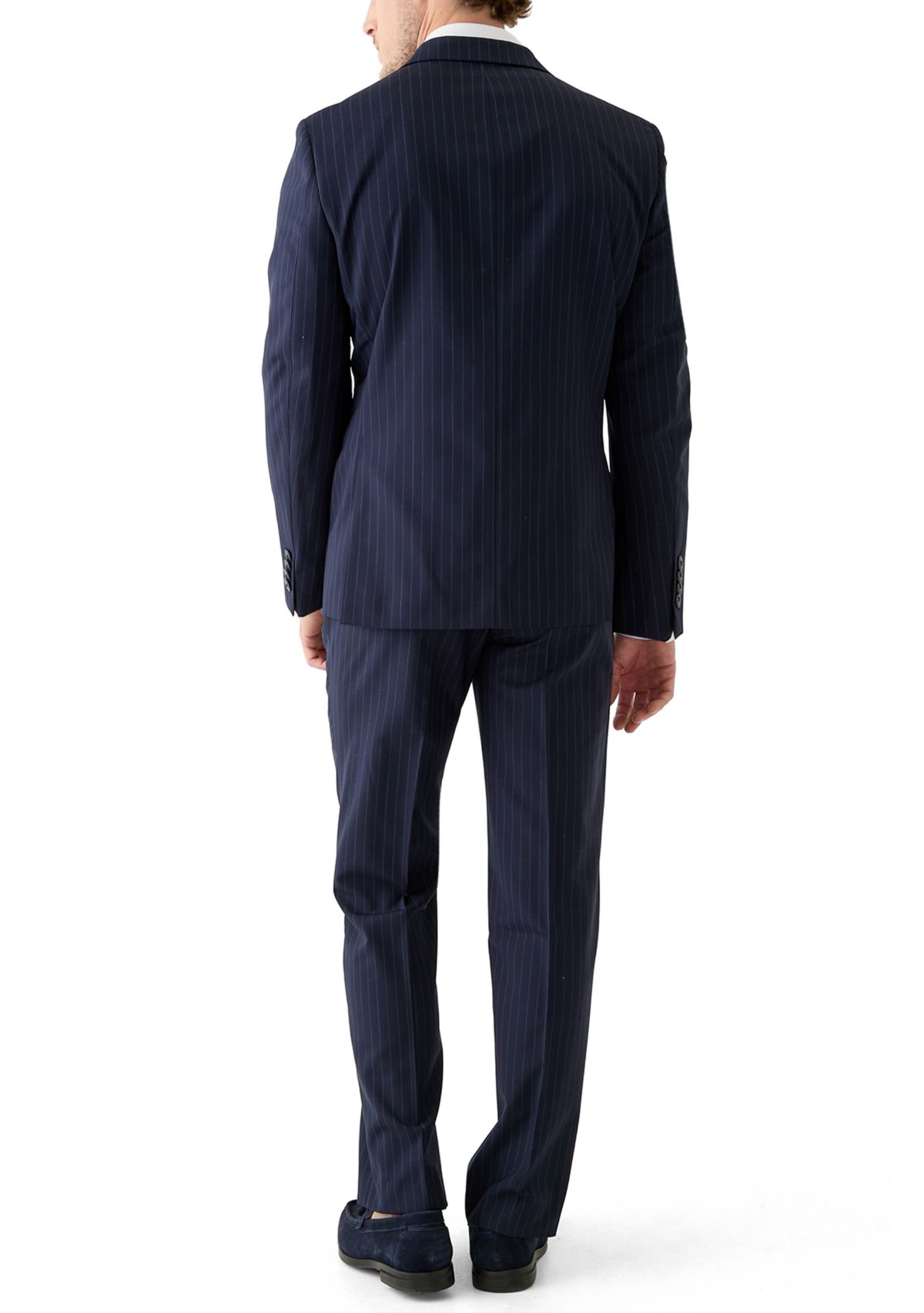 Single Breasted Two Button Front Two Flap Pockets Notch Lapel Suit