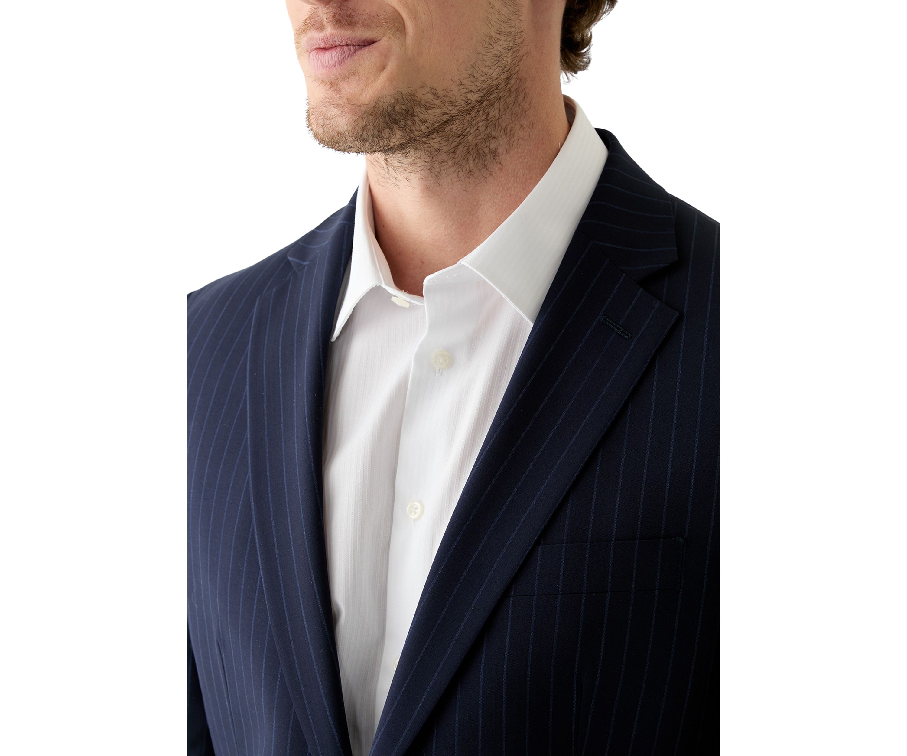 Single Breasted Two Button Front Two Flap Pockets Notch Lapel Suit