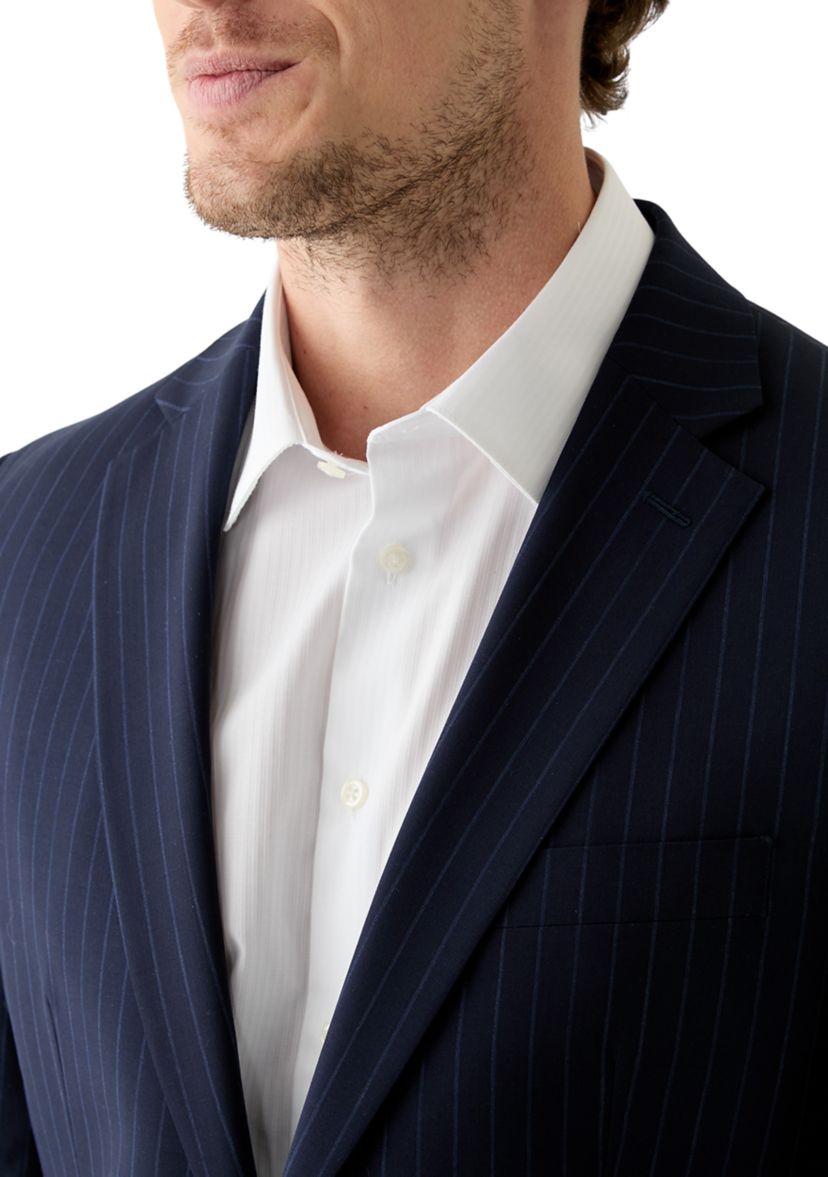 Single Breasted Two Button Front Two Flap Pockets Notch Lapel Suit