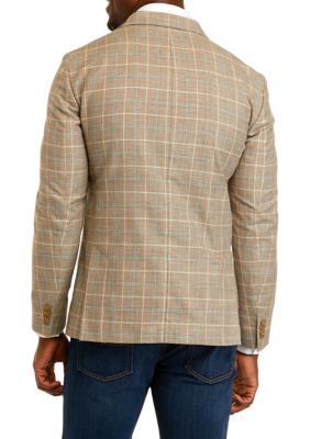 Michael Kors Men's Classic-Fit Navy/Blue Windowpane Sport Coat