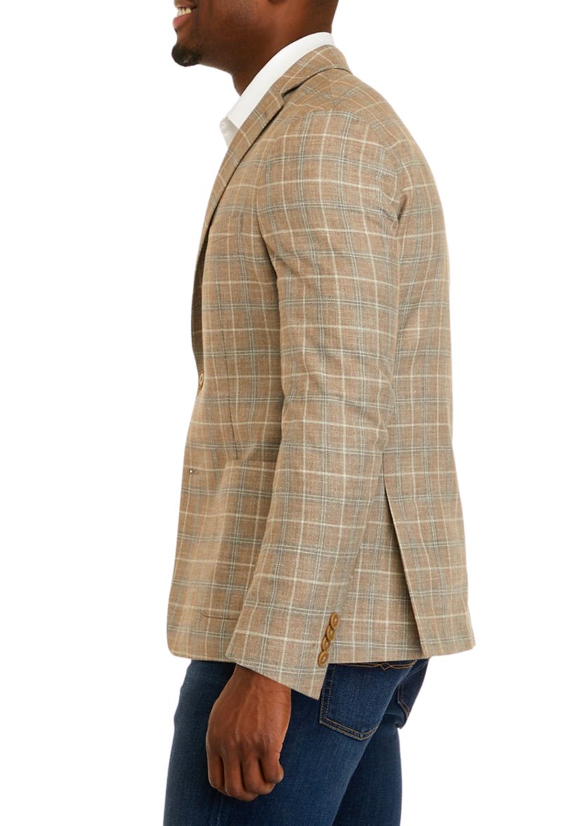 Mens Windowpane Plaid Sport Coat