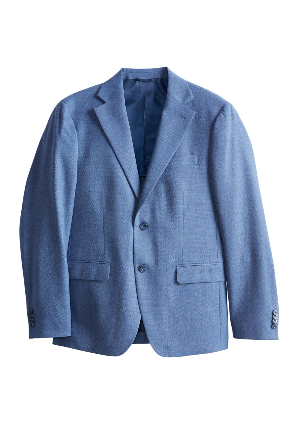 Blue Solid Wool Sport Coat