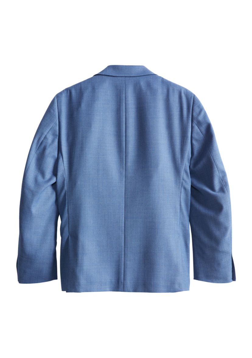 Blue Solid Wool Sport Coat