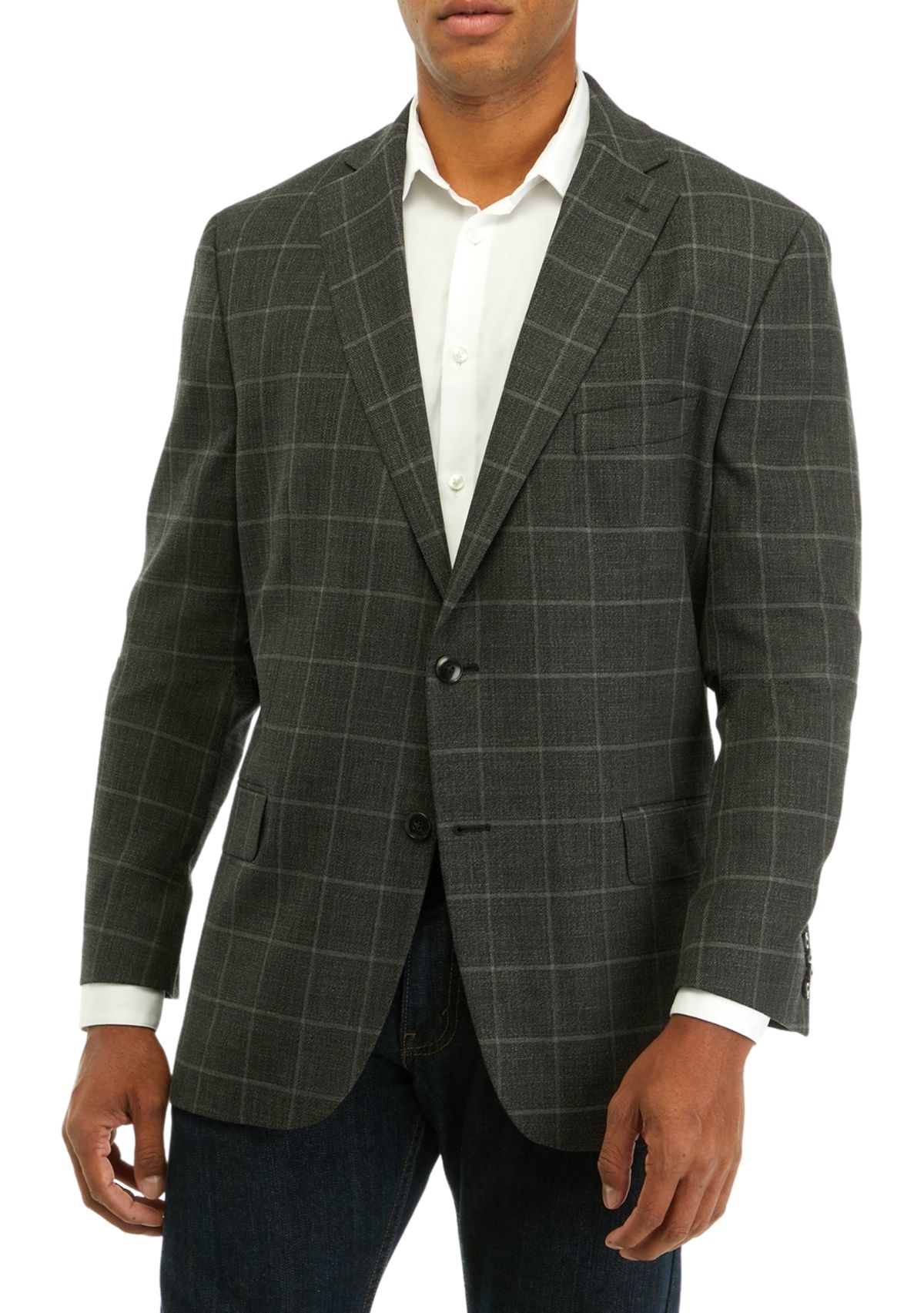 Single Breasted 2 Button Front Flap Pocket Sportcoat with Notch Lapel
