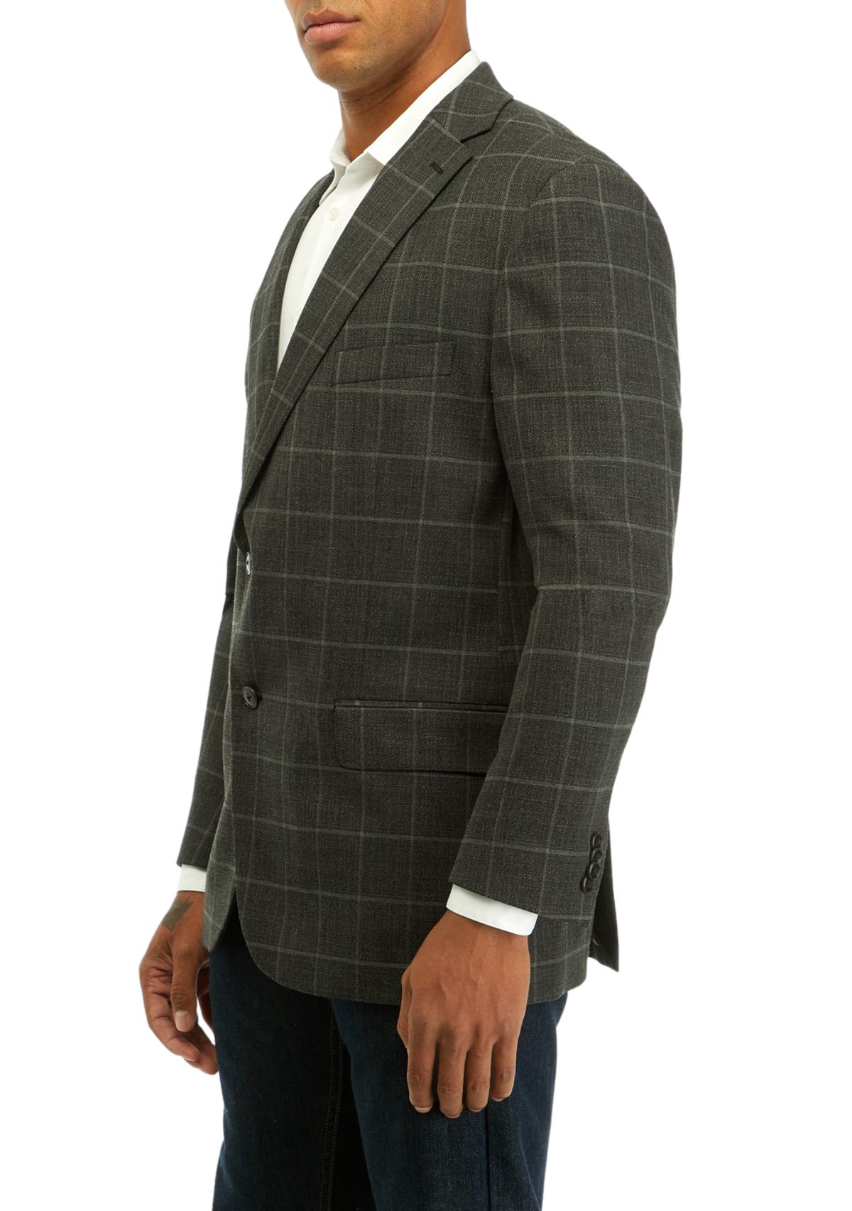 Single Breasted 2 Button Front Flap Pocket Sportcoat with Notch Lapel