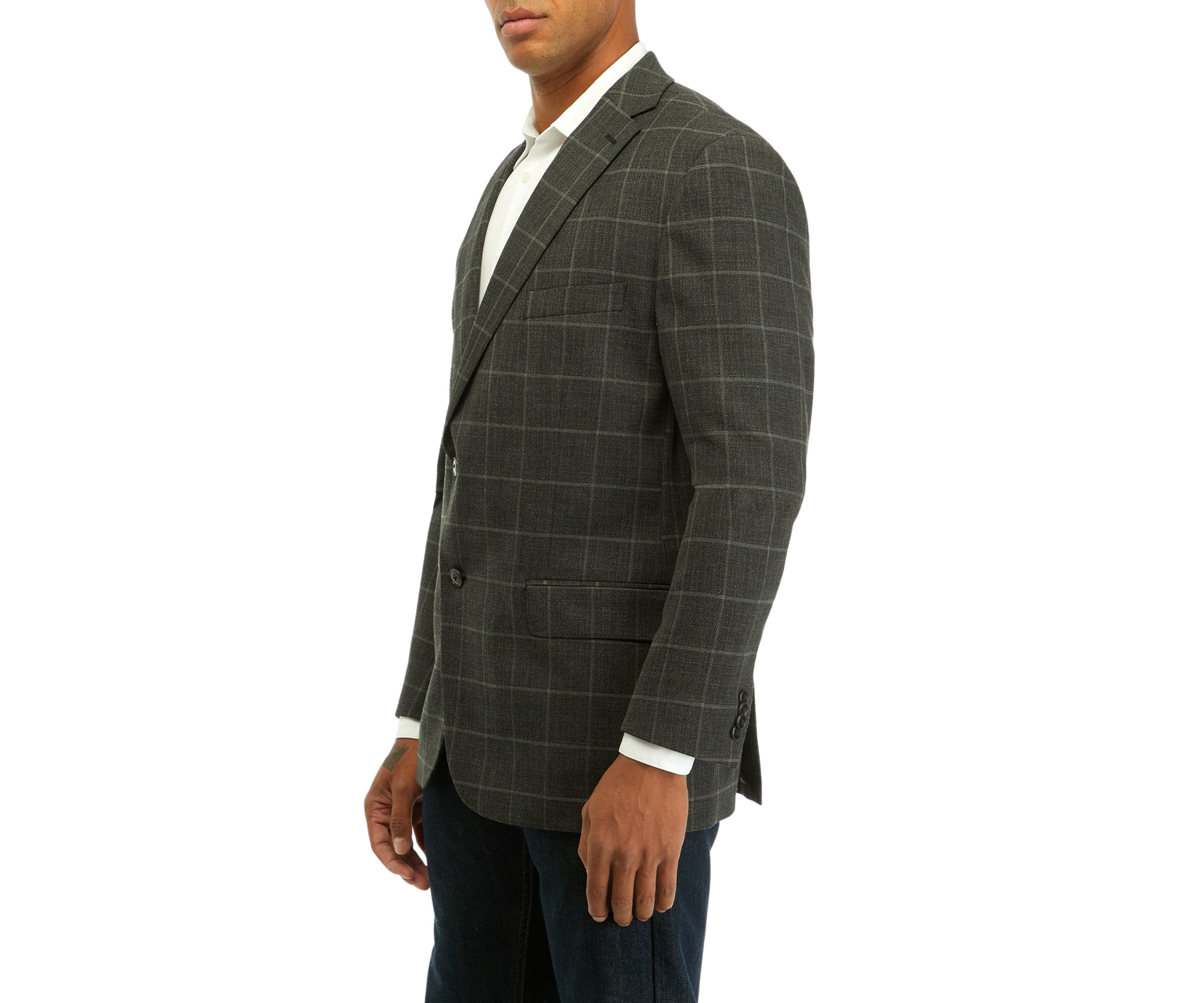 Single Breasted 2 Button Front Flap Pocket Sportcoat with Notch Lapel