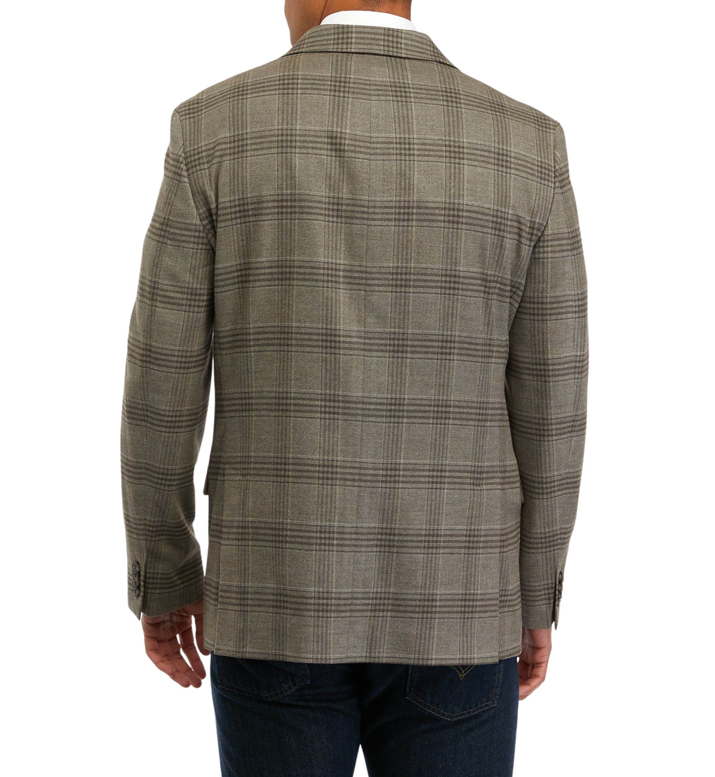 Mens Single Breasted Plaid Sport Coat