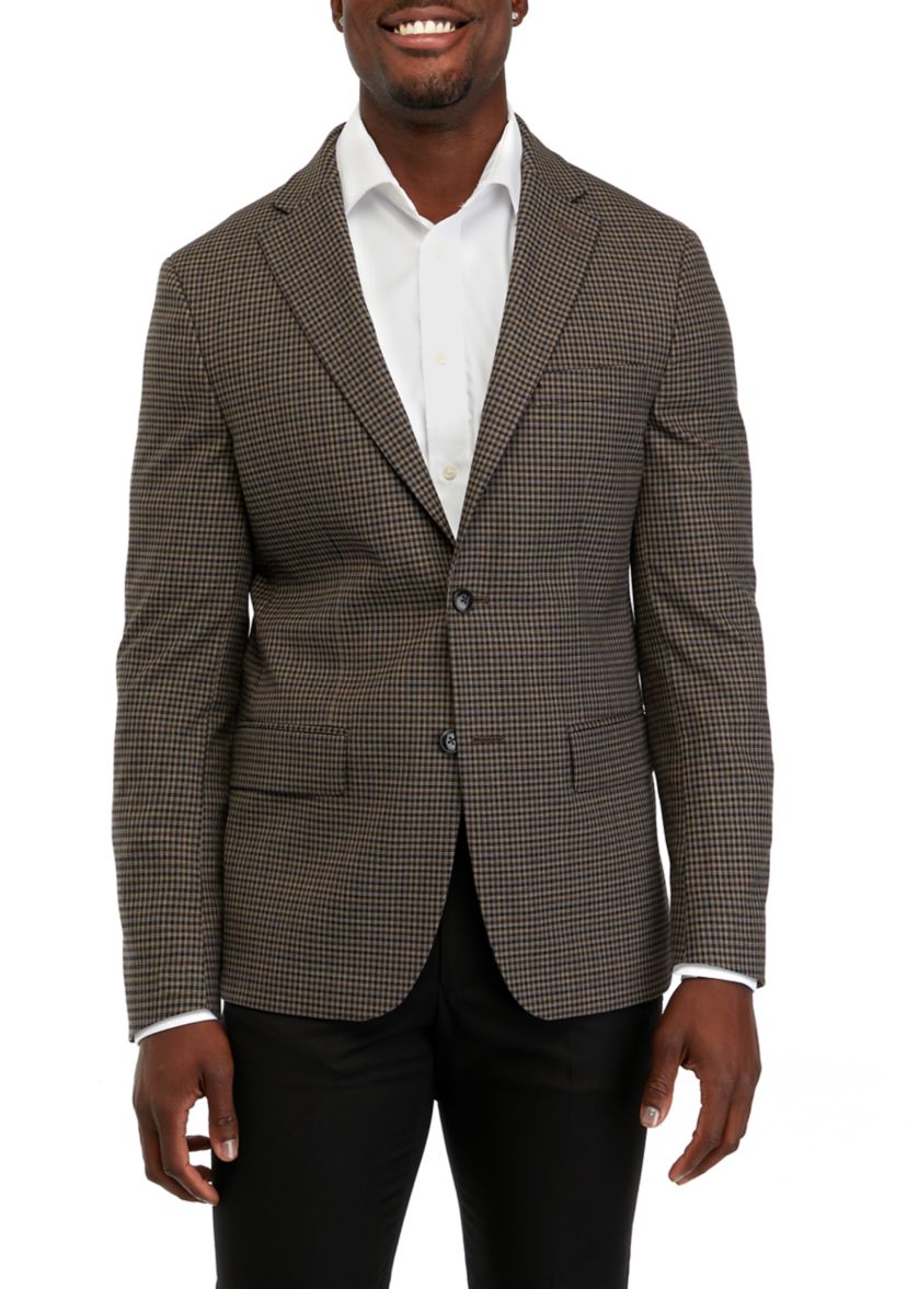   Single Breasted 2-Button-Front Check Blazer 