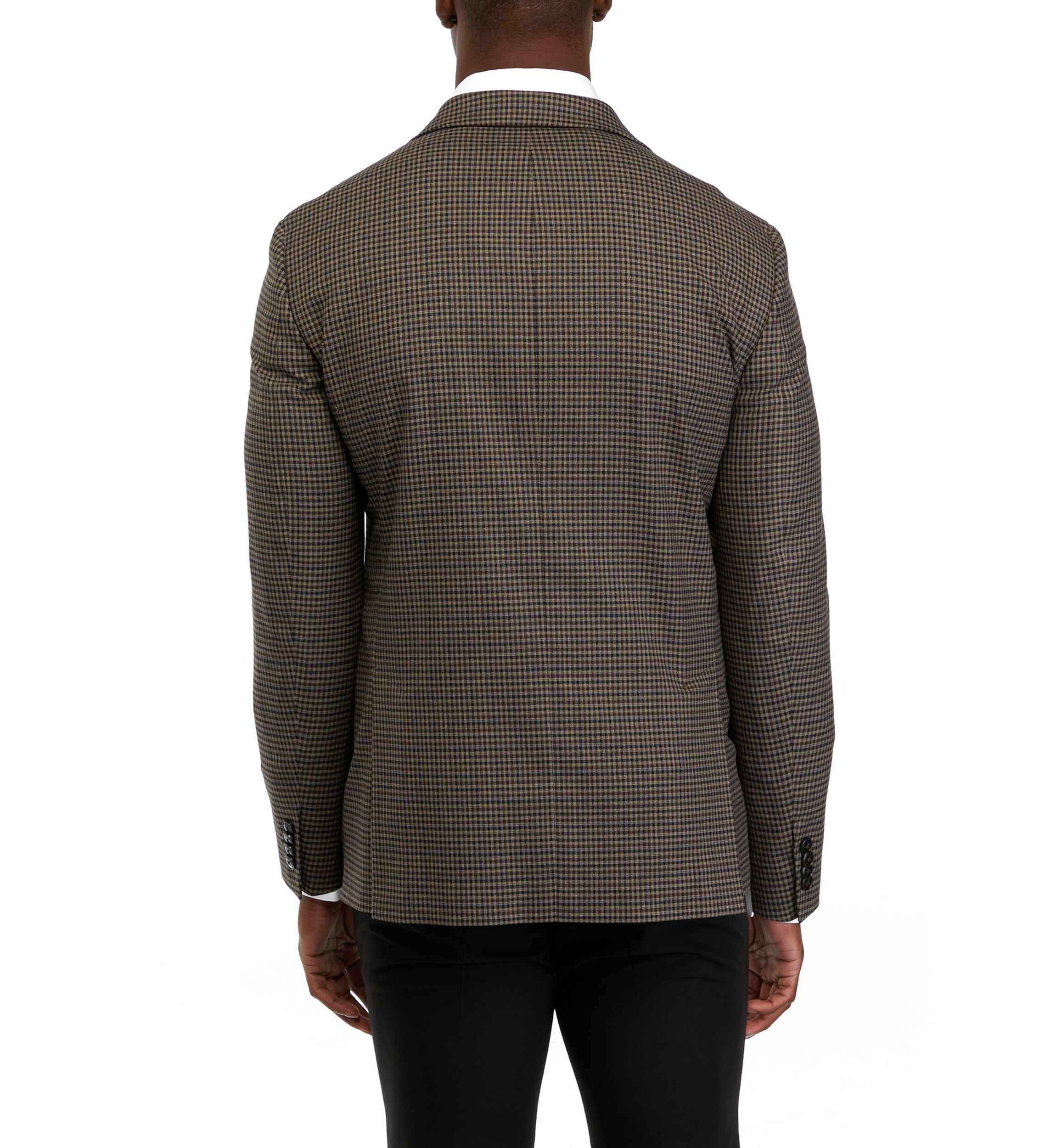   Single Breasted 2-Button-Front Check Blazer 