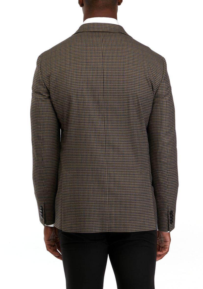   Single Breasted 2-Button-Front Check Blazer 