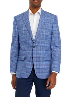 MICHAEL Michael Kors Men's Blue Plaid Sportcoat, 46 Long -  0627502118486