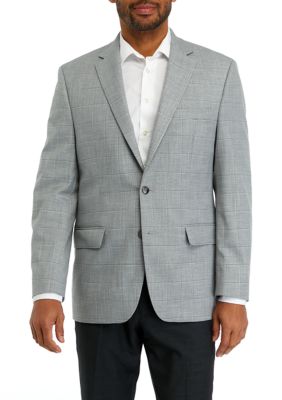 Single Breasted 2 Button Slim Fitted affordable Cheap Priced Business Suits Clearance Sale online sale Charcoal Plaid ~ Windowpane patternl main image 1