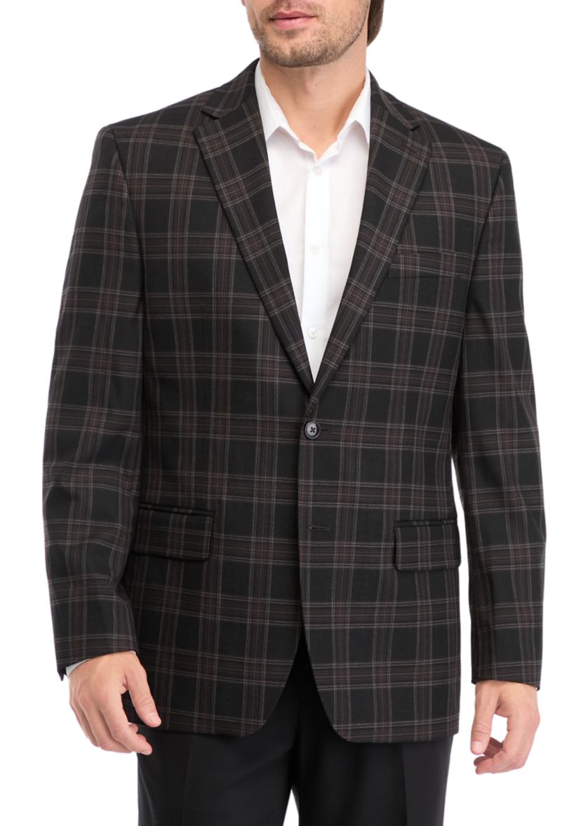 Black Brown Plaid Sport Coat 