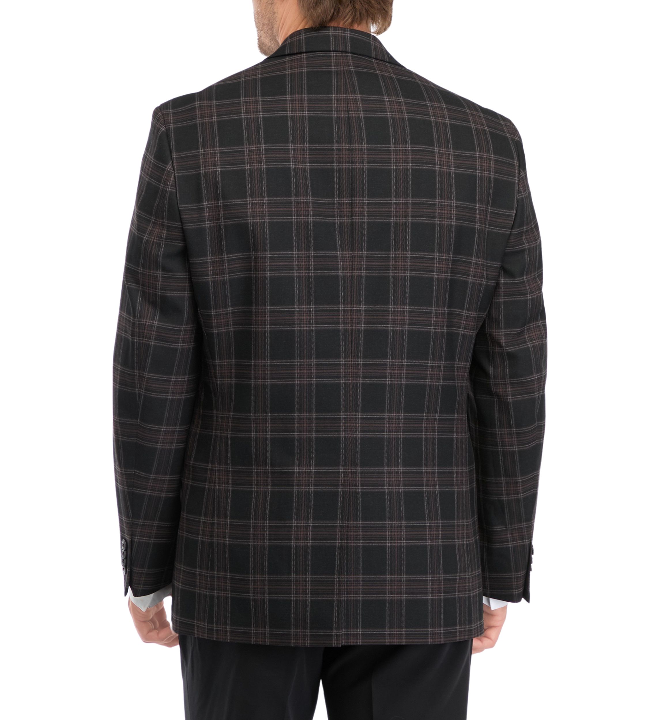Black Brown Plaid Sport Coat 