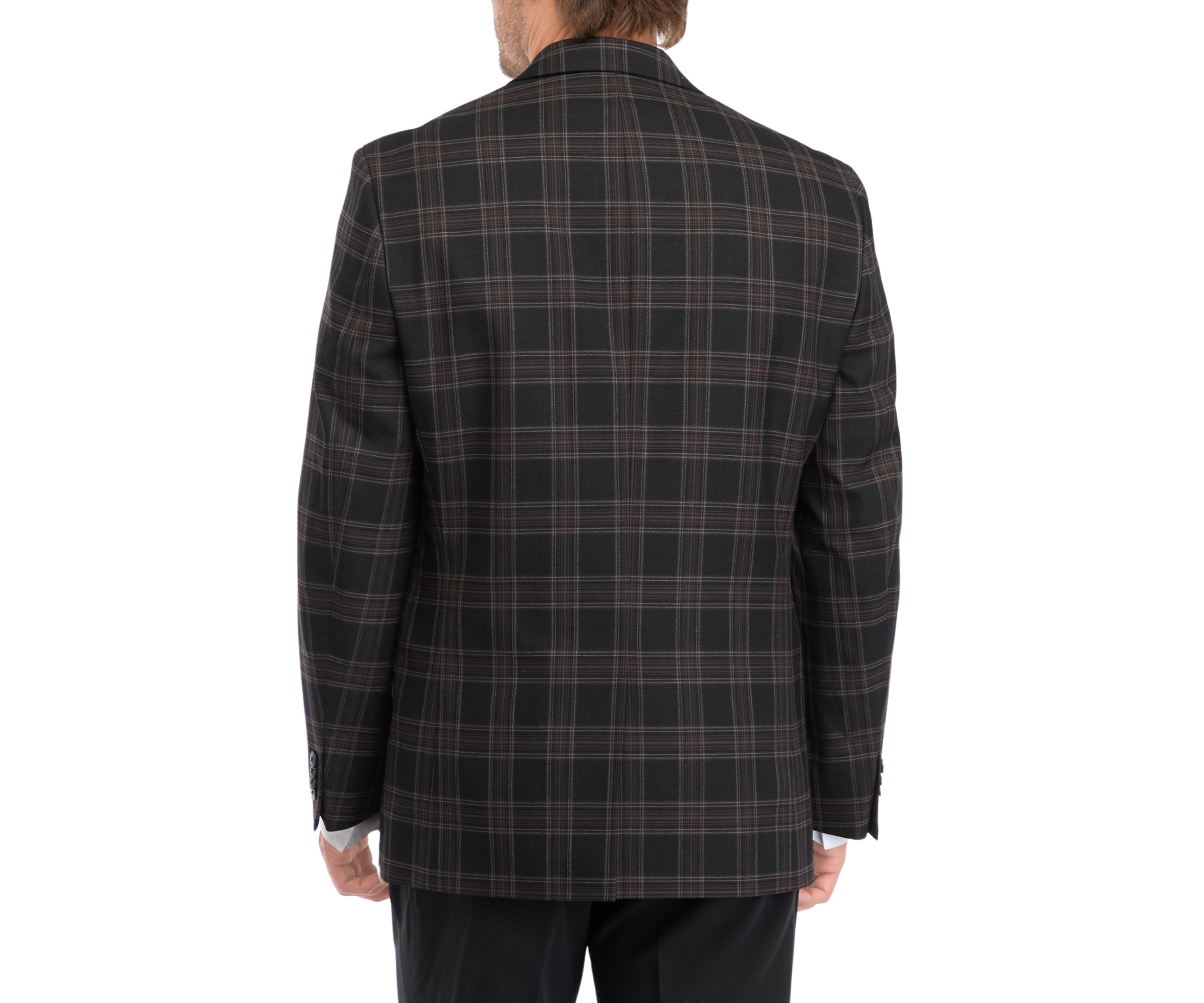 Black Brown Plaid Sport Coat 