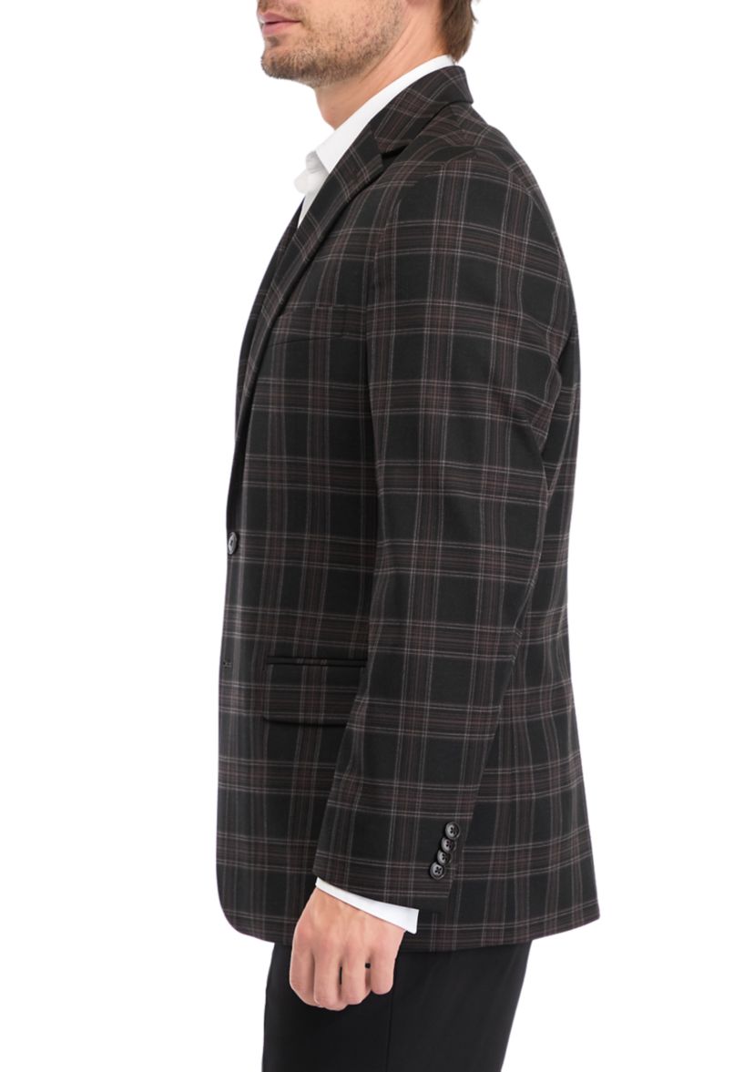 Black Brown Plaid Sport Coat 