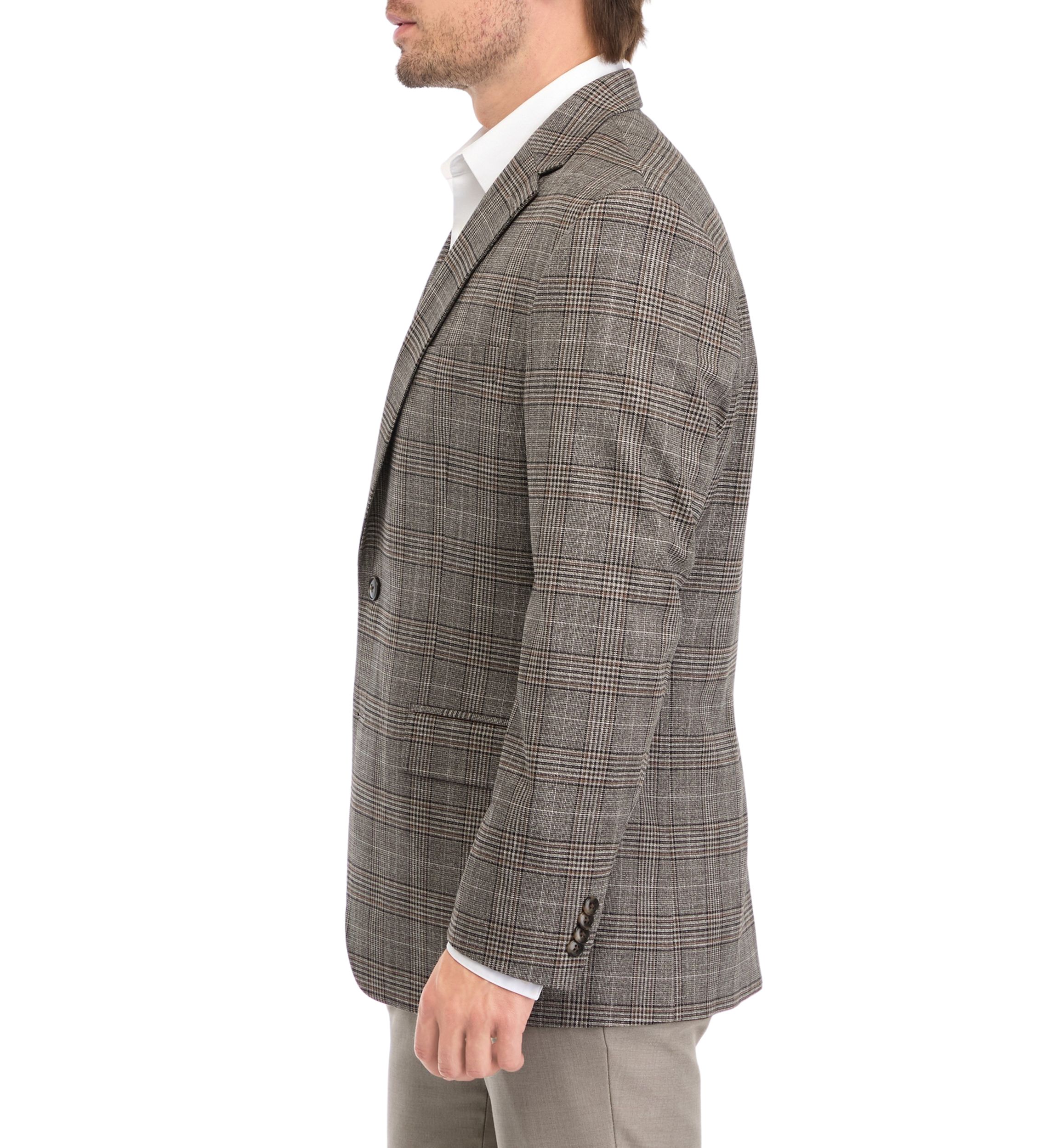 Single Breasted Fall Plaid Sport Coat