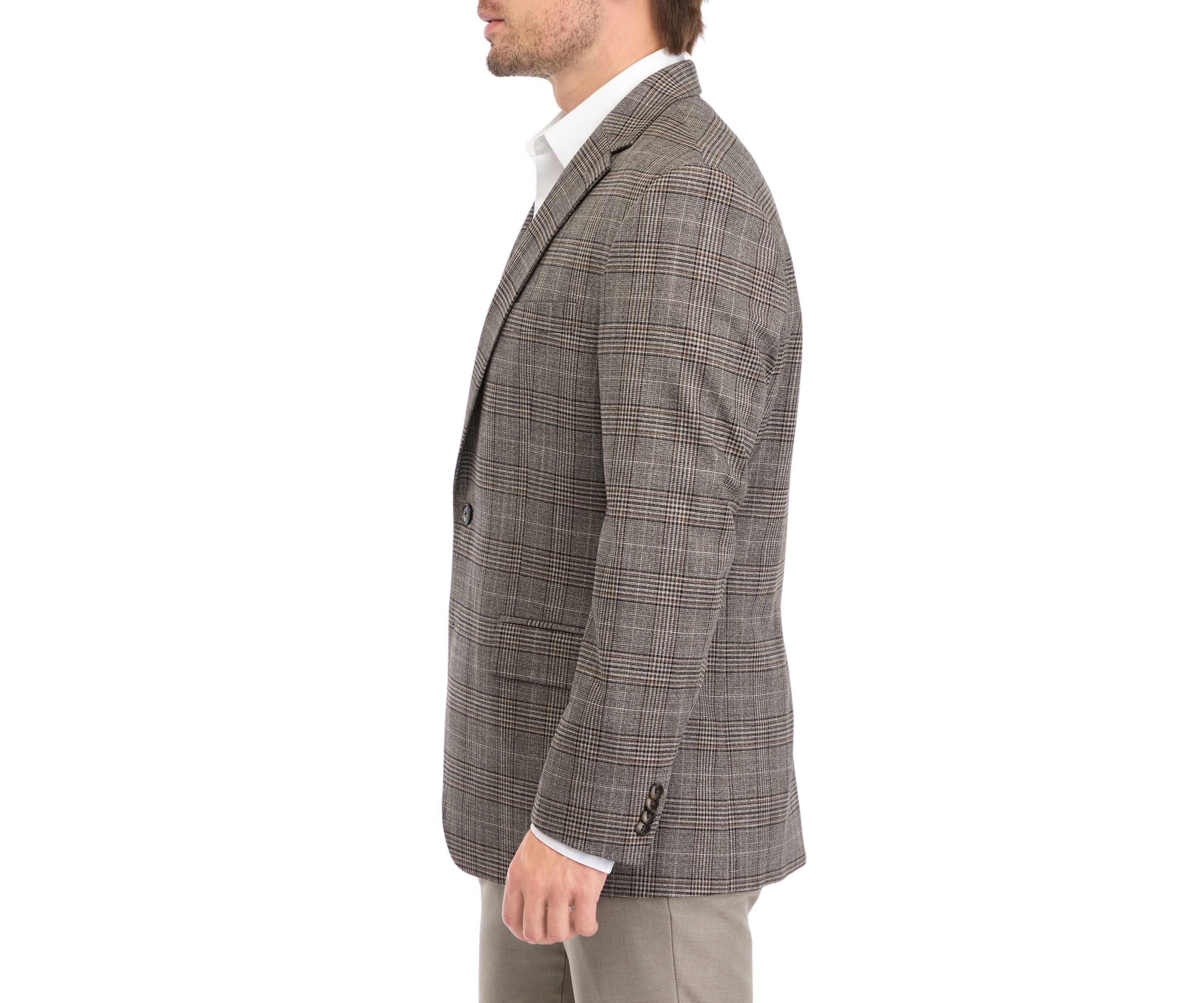 Single Breasted Fall Plaid Sport Coat