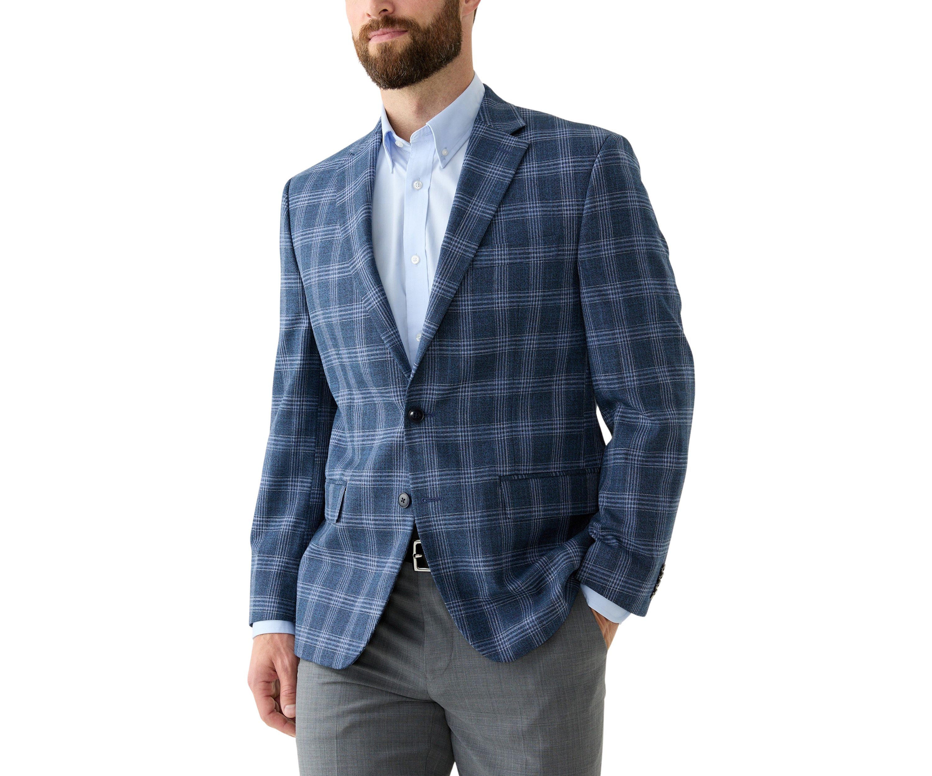 Single Breasted Classic Fit Plaid Blazer