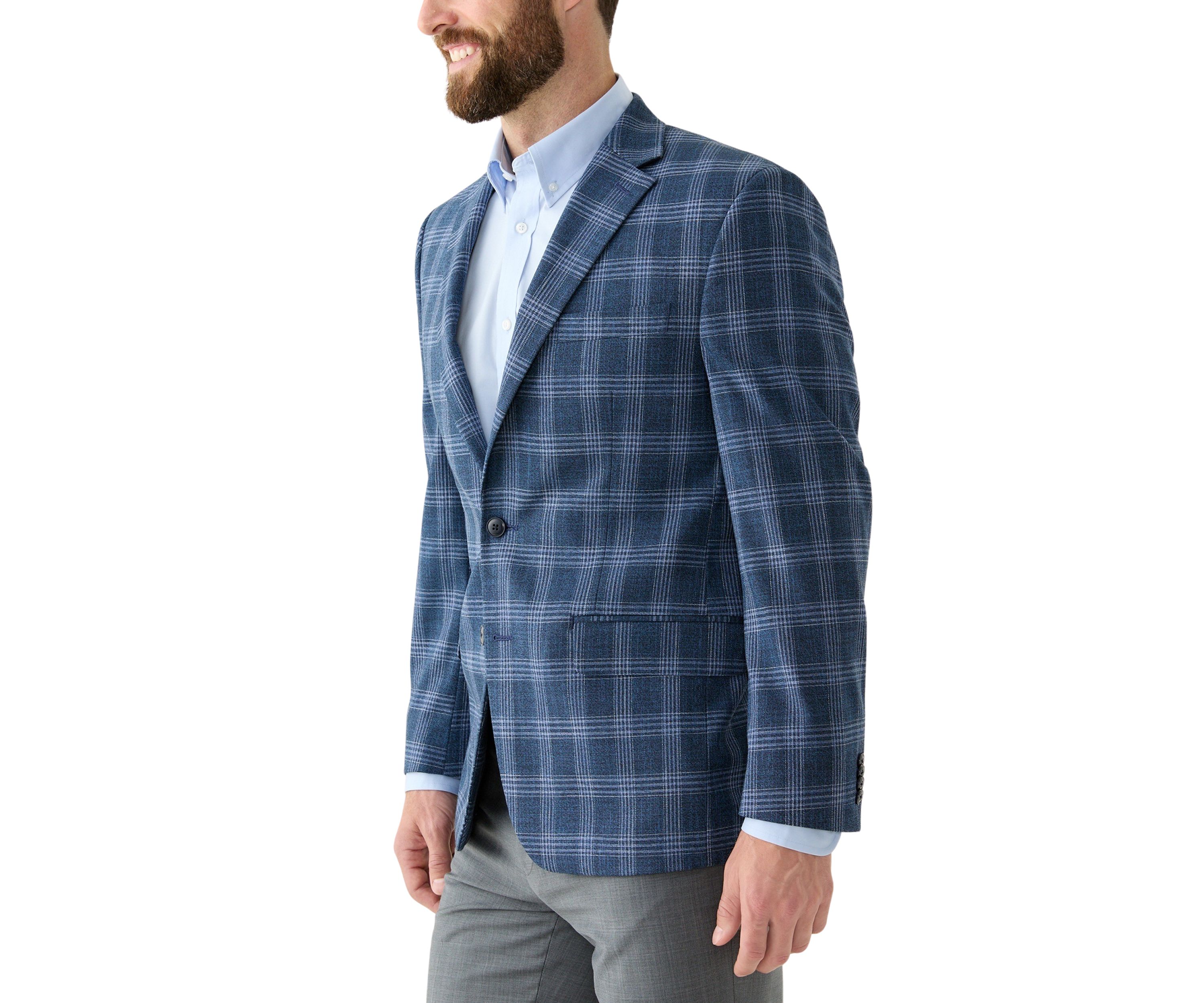 Single Breasted Classic Fit Plaid Blazer