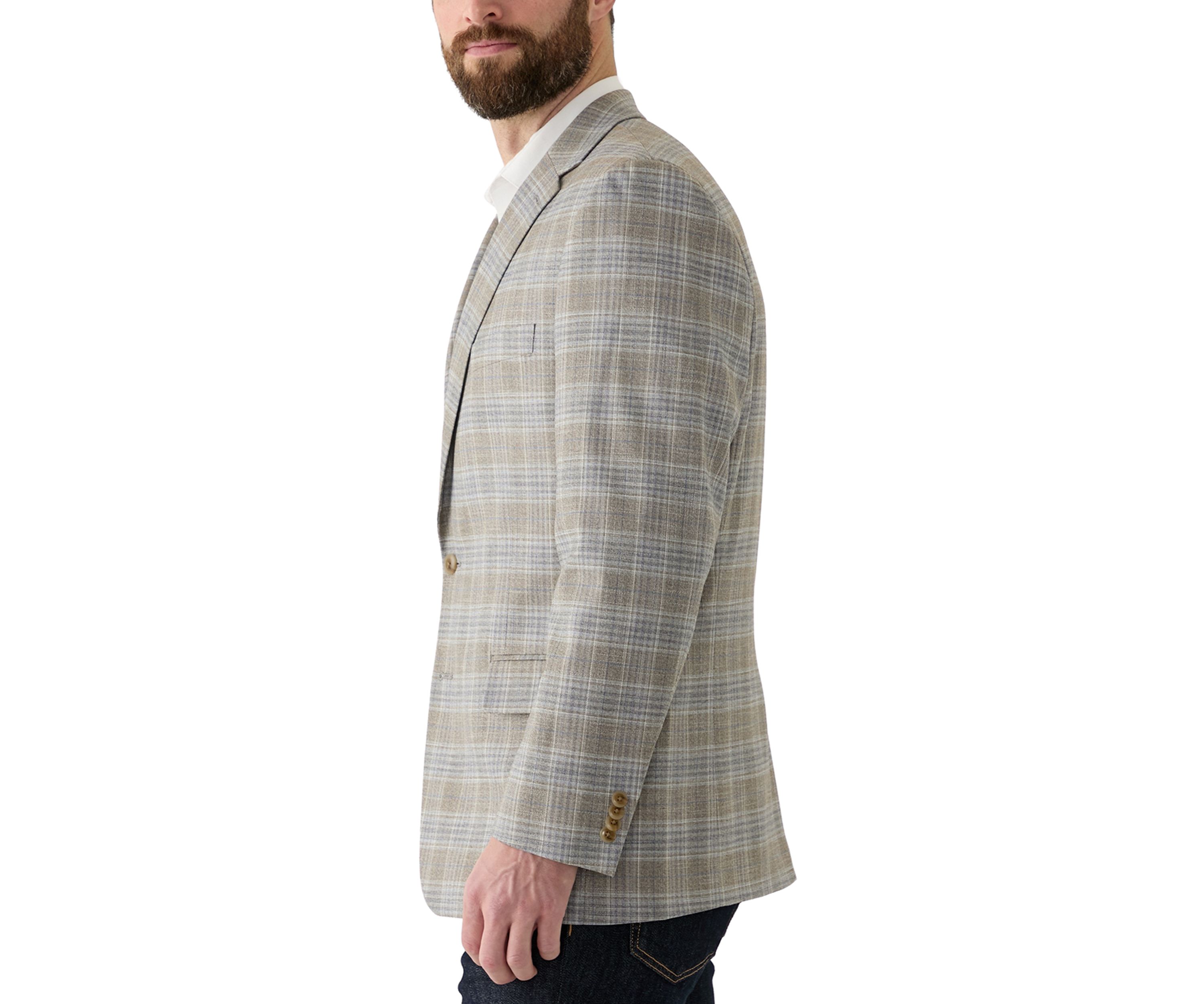 Single Breasted Plaid Classic Sport Coat