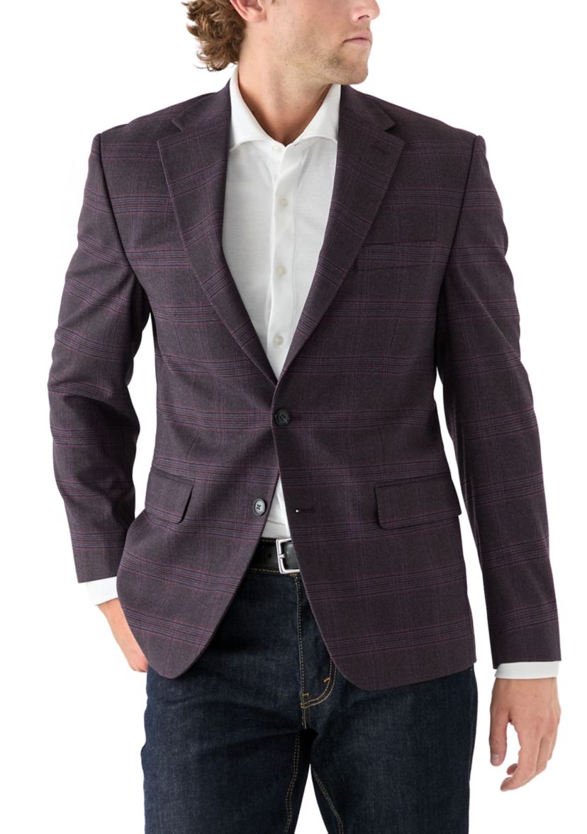 Cranberry Plaid Sport Coat