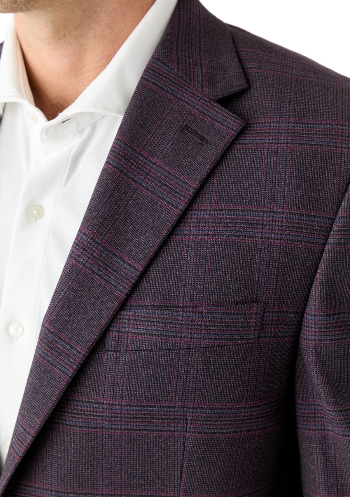Cranberry Plaid Sport Coat