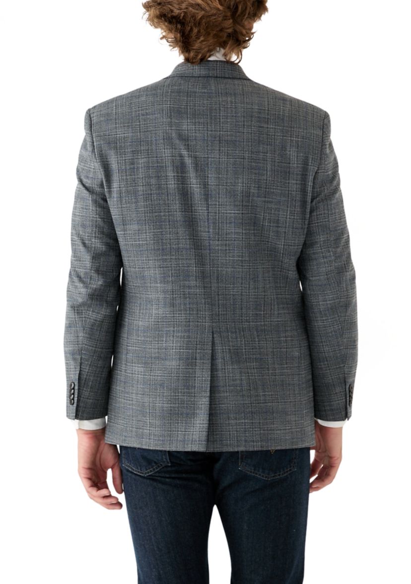 Gray Plaid Printed Sportcoat