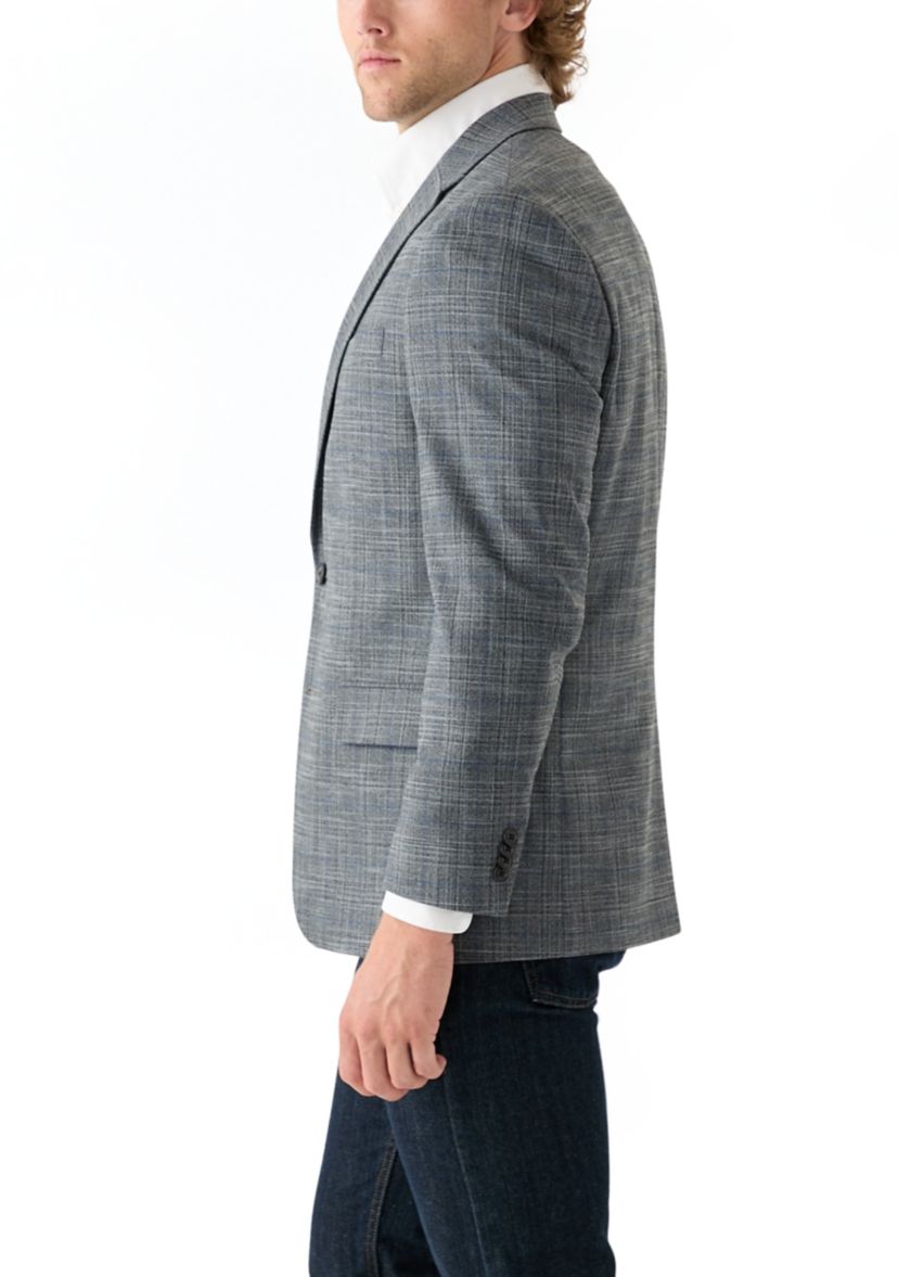 Gray Plaid Printed Sportcoat