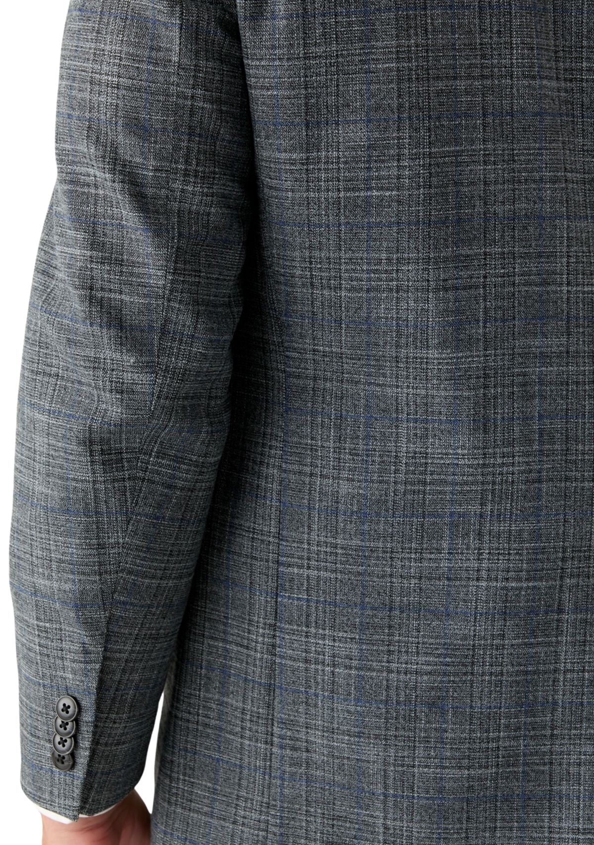 Gray Plaid Printed Sportcoat