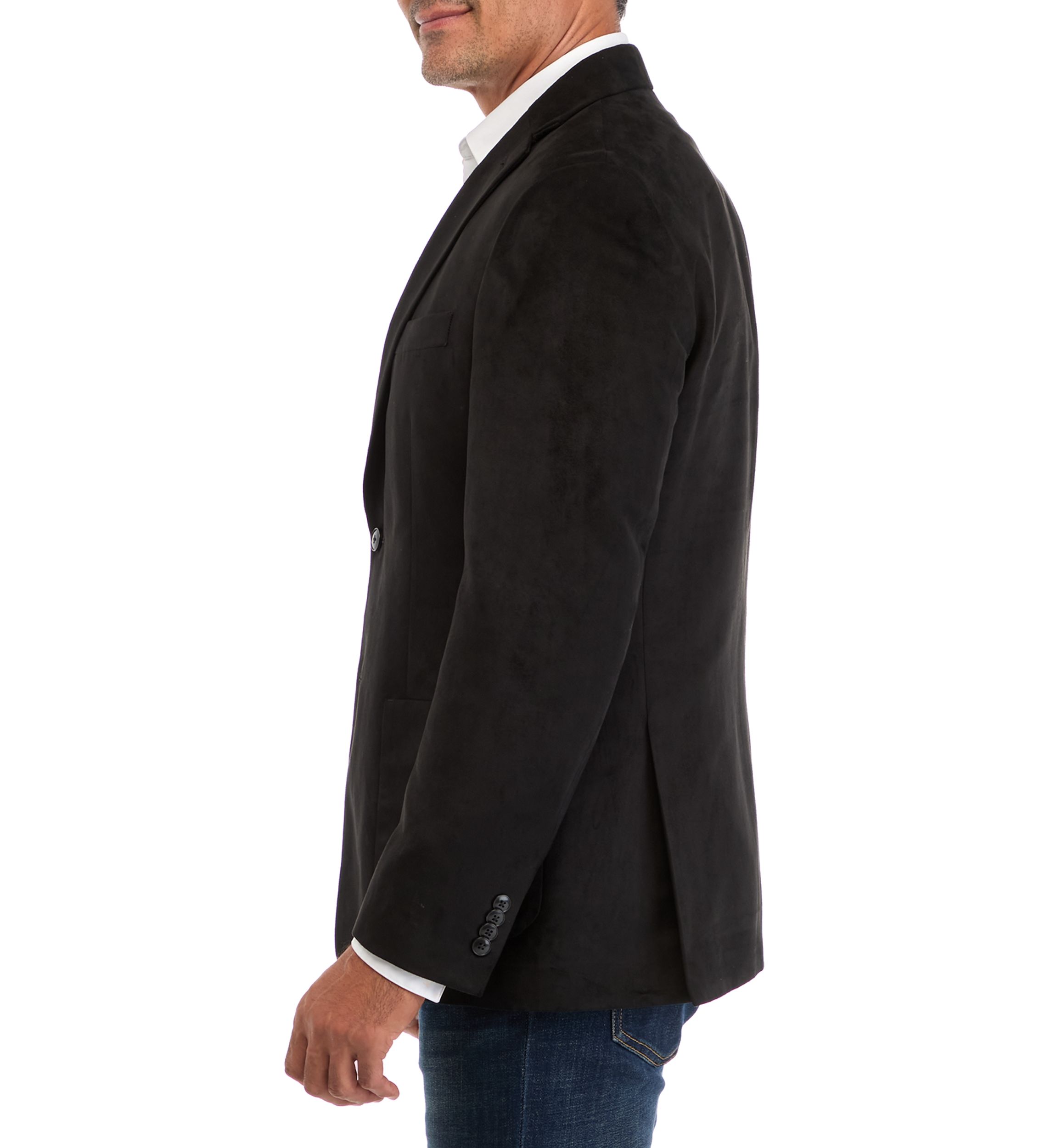 Single Breasted 2-Button Faux Suede Sport Coat