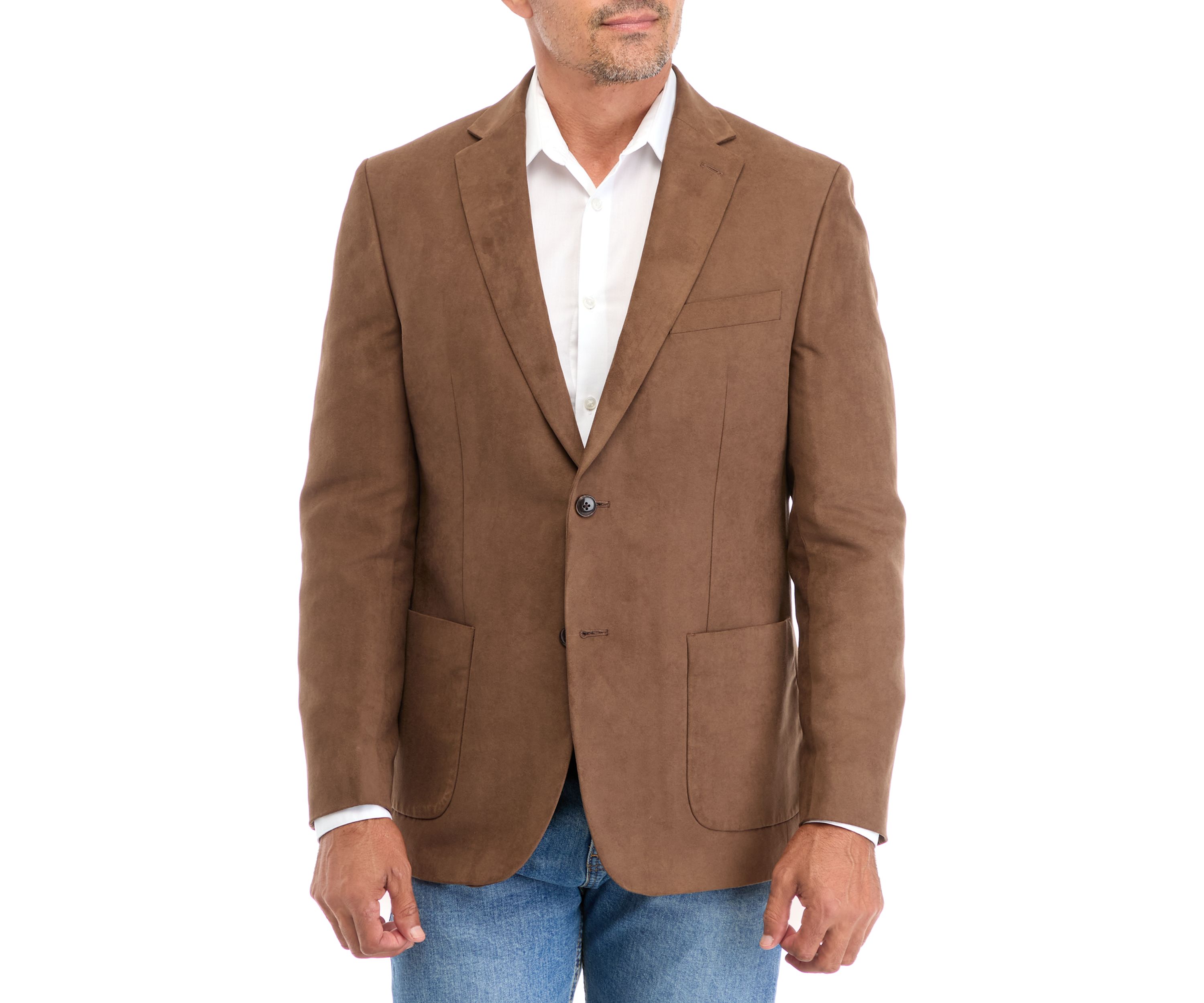 Single Breasted Faux Suede Sport Coat