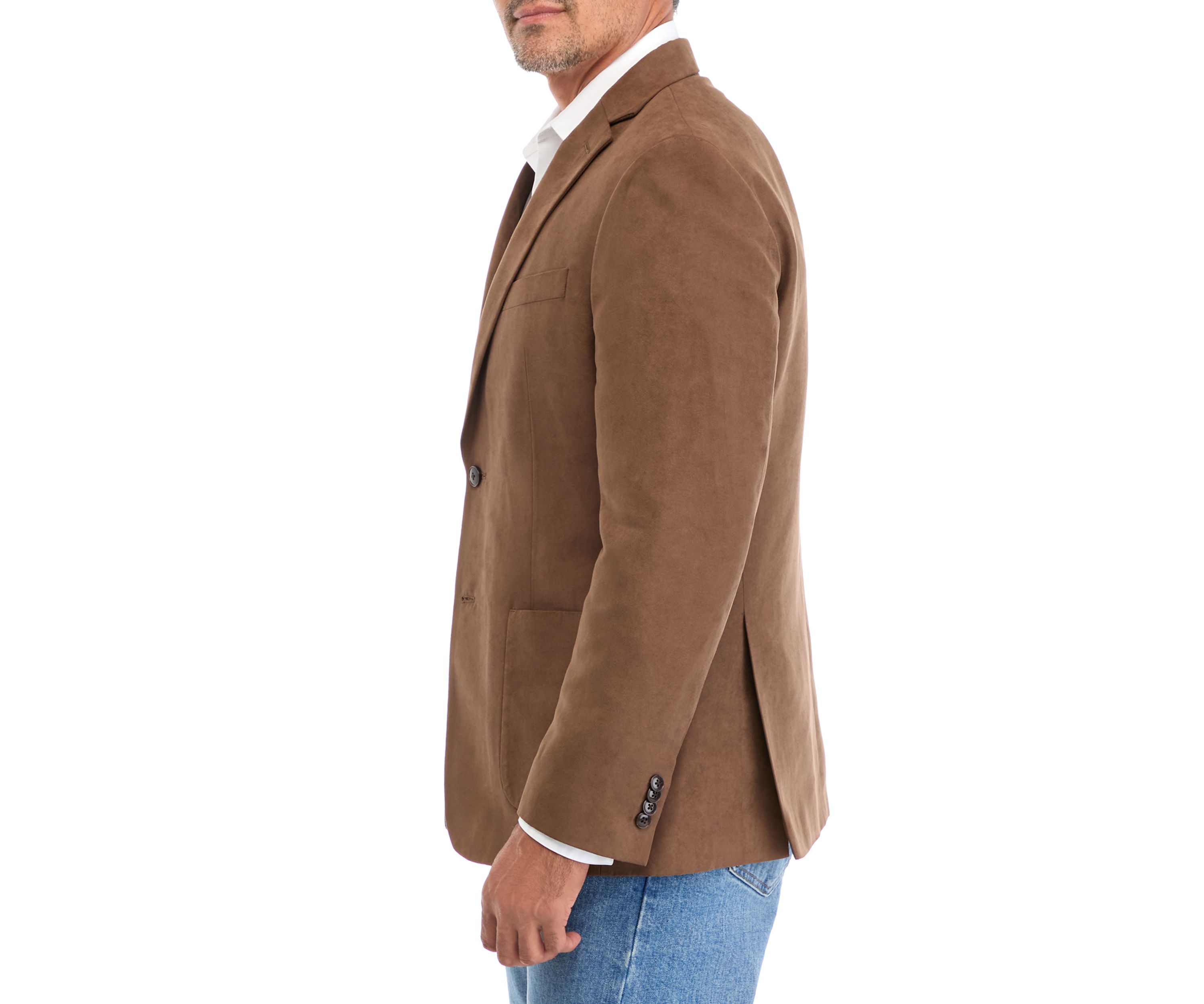 Single Breasted Faux Suede Sport Coat