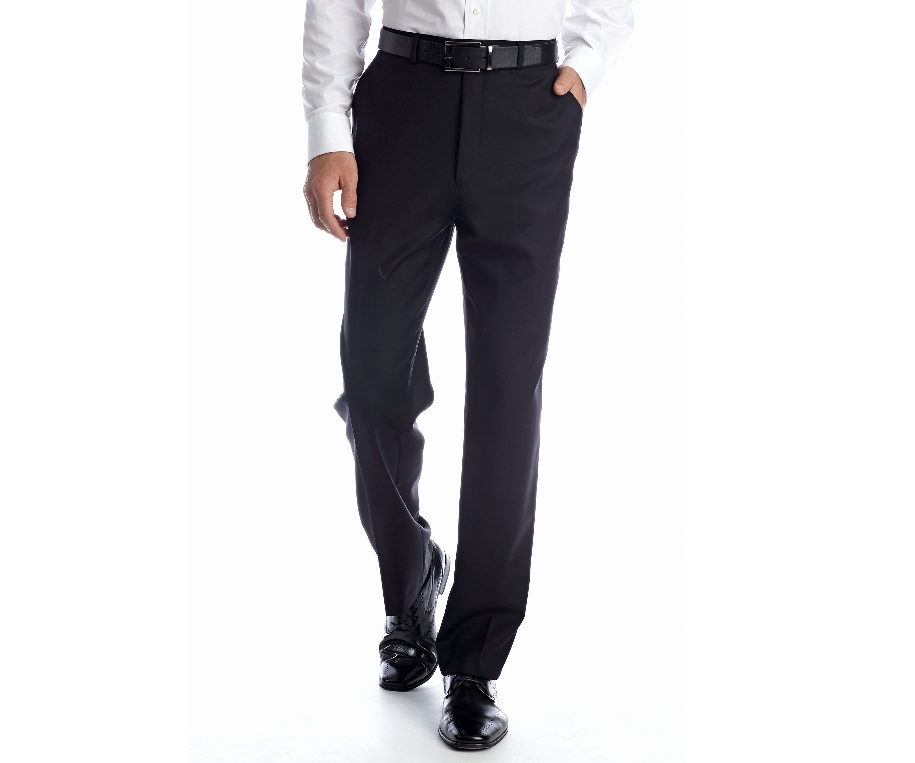 Classic Fit Black Solid Suit Separate  Pants